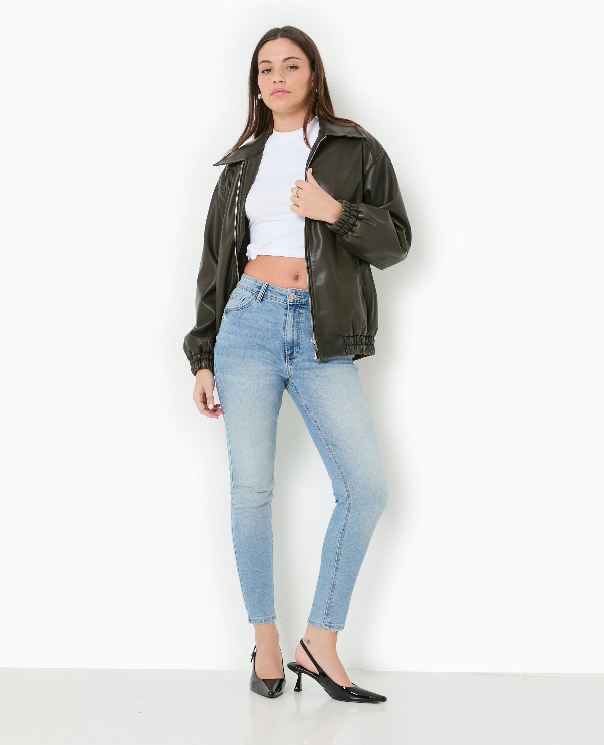 Jean skinny taille haute