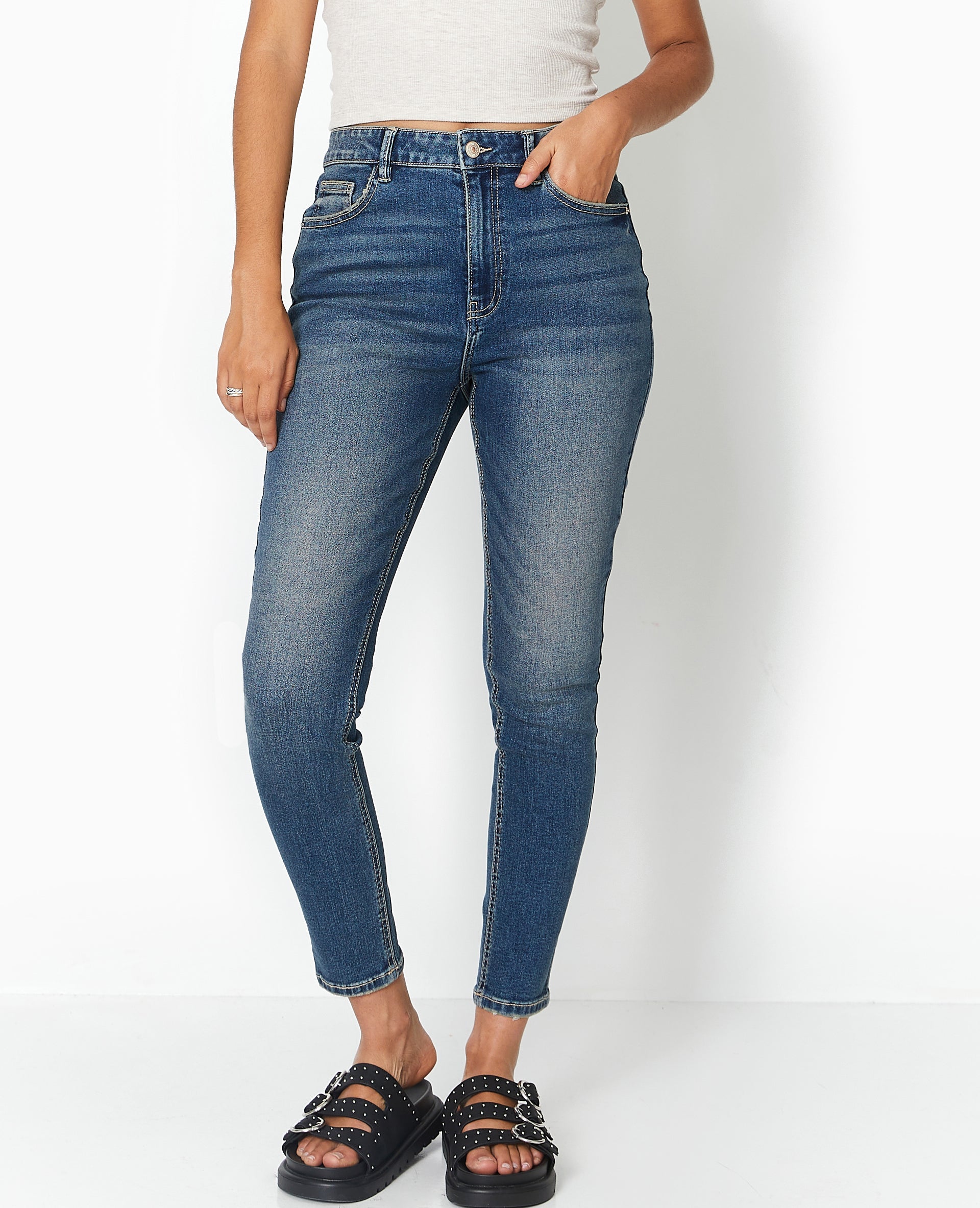 Jean skinny taille haute