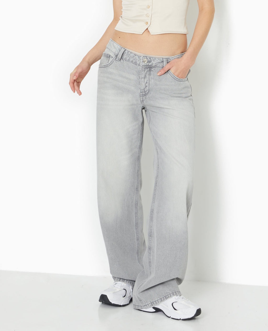 Jean wide taille basse