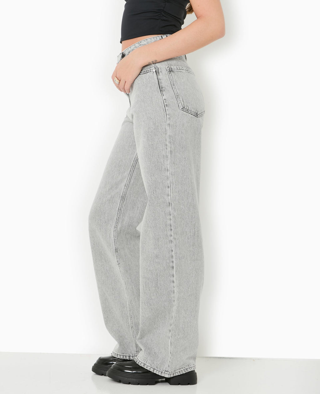 Jean wide taille haute
