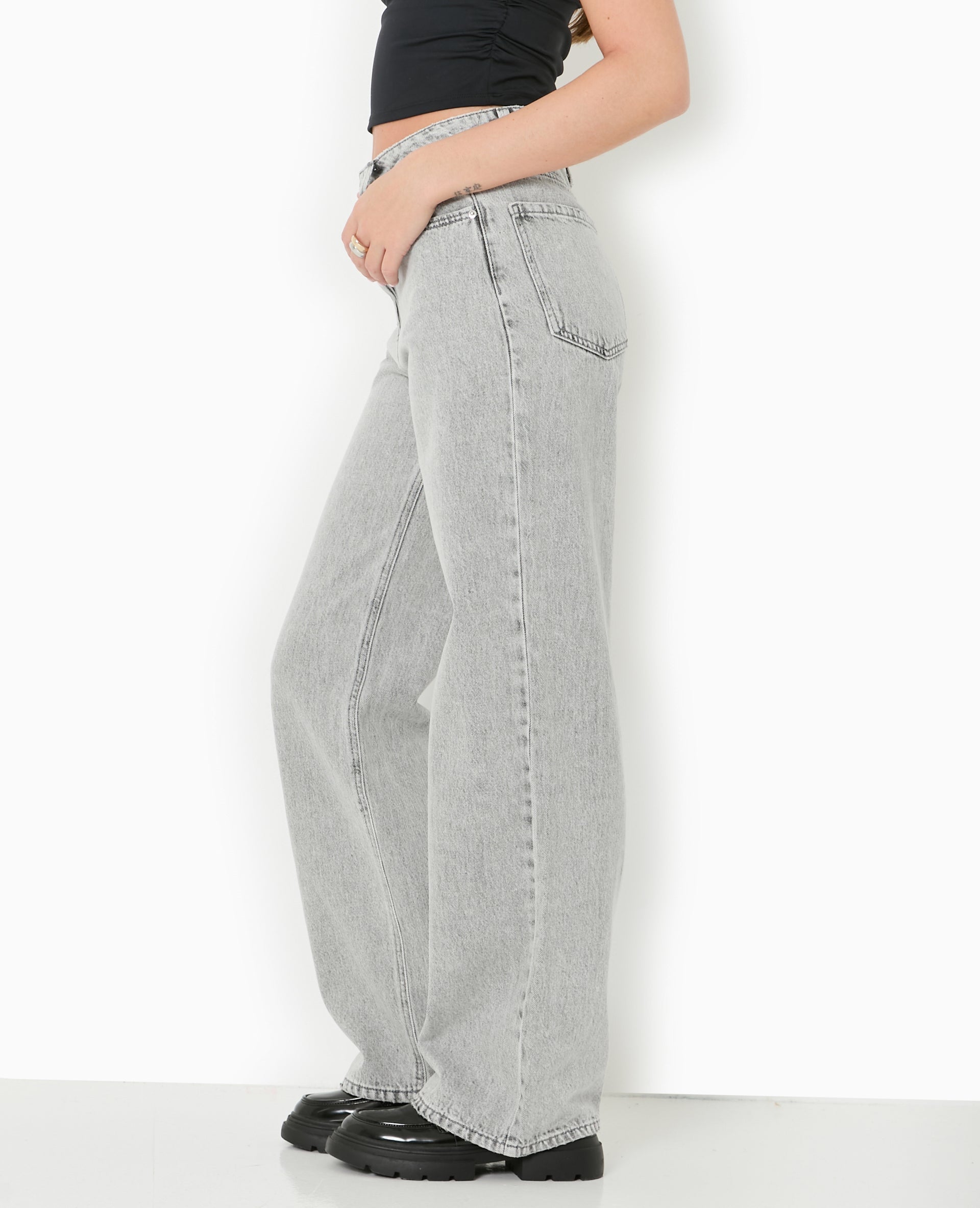 Jean wide taille haute