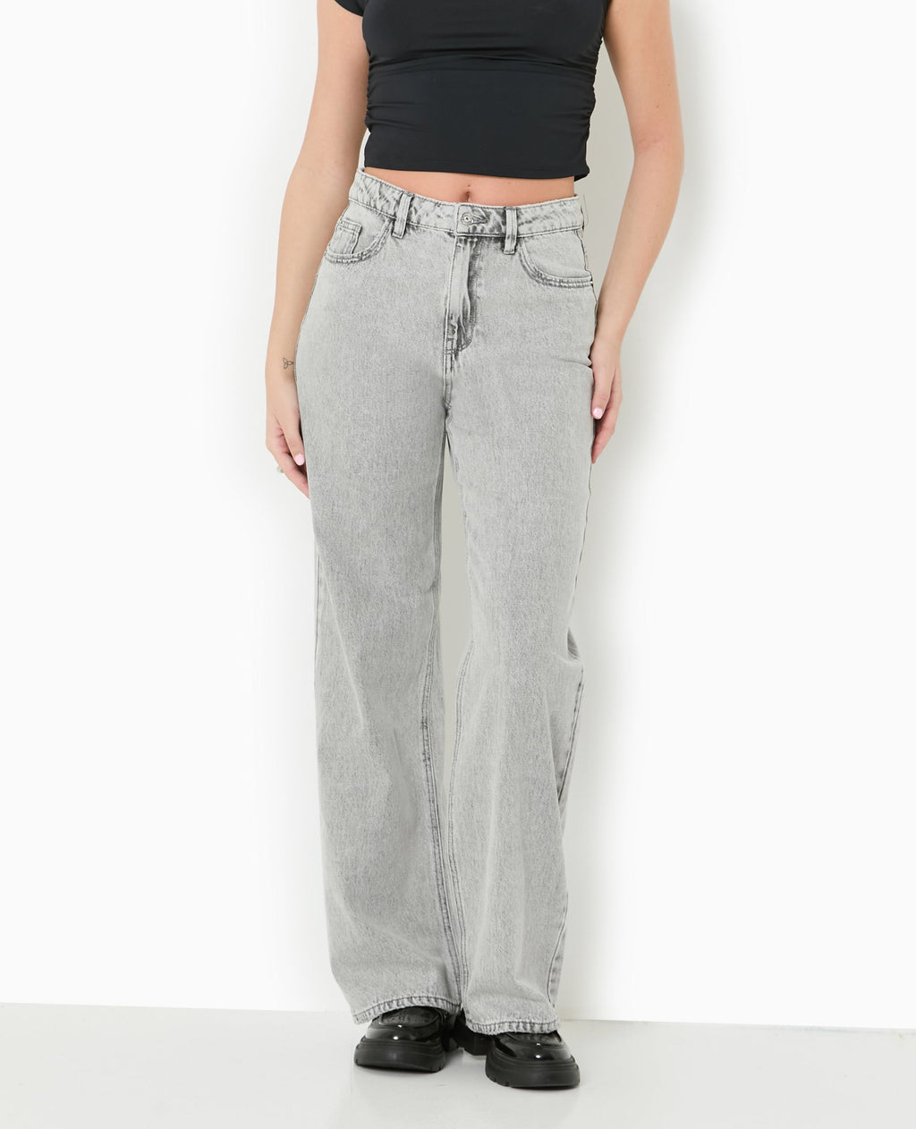 Jean wide taille haute