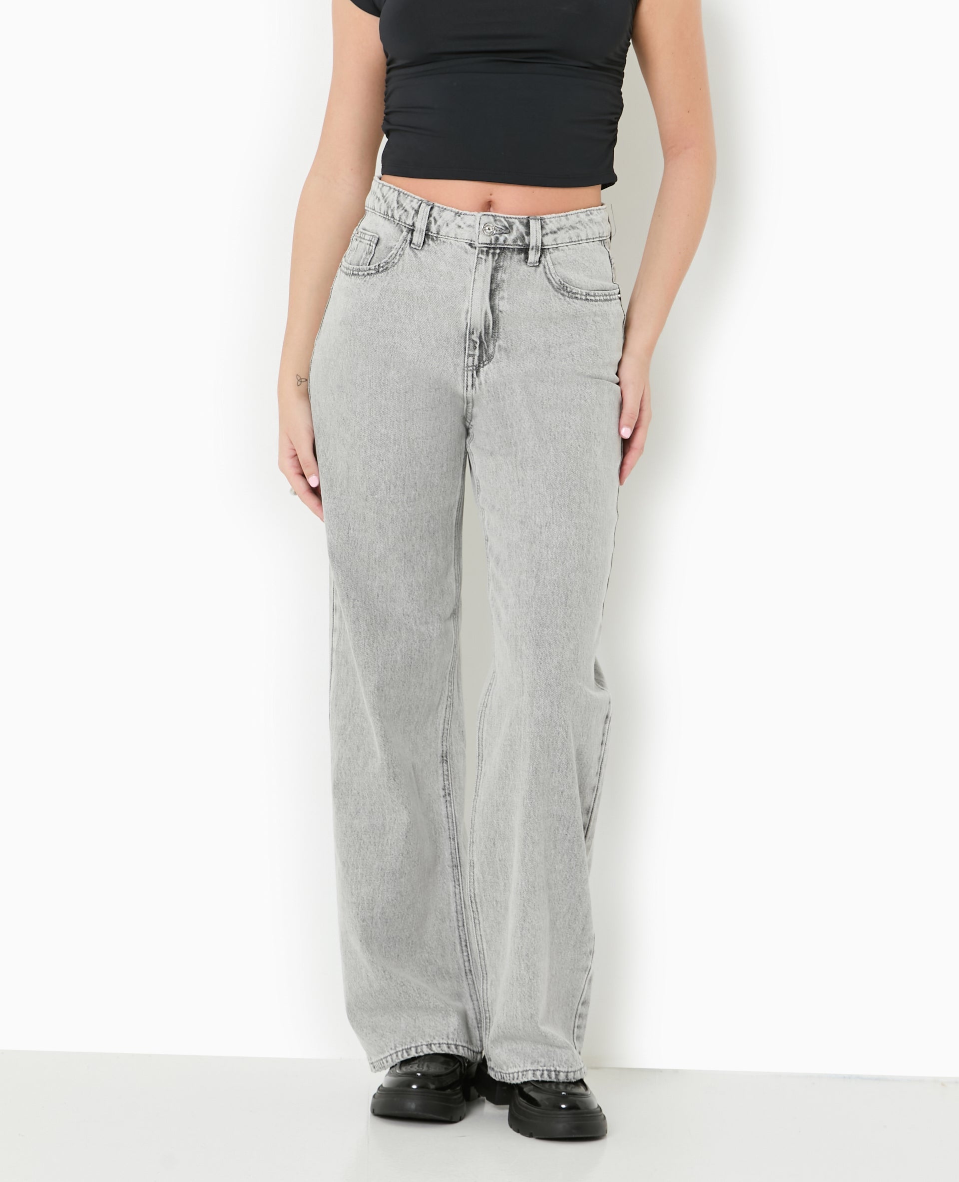 Jean wide taille haute