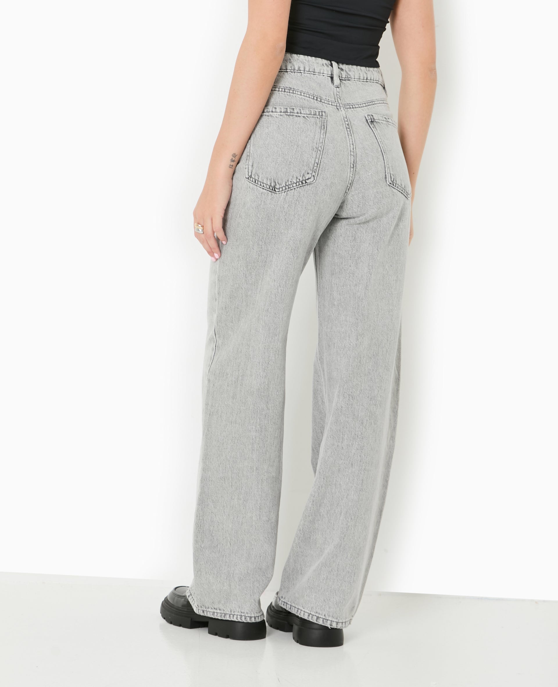 Jean wide taille haute
