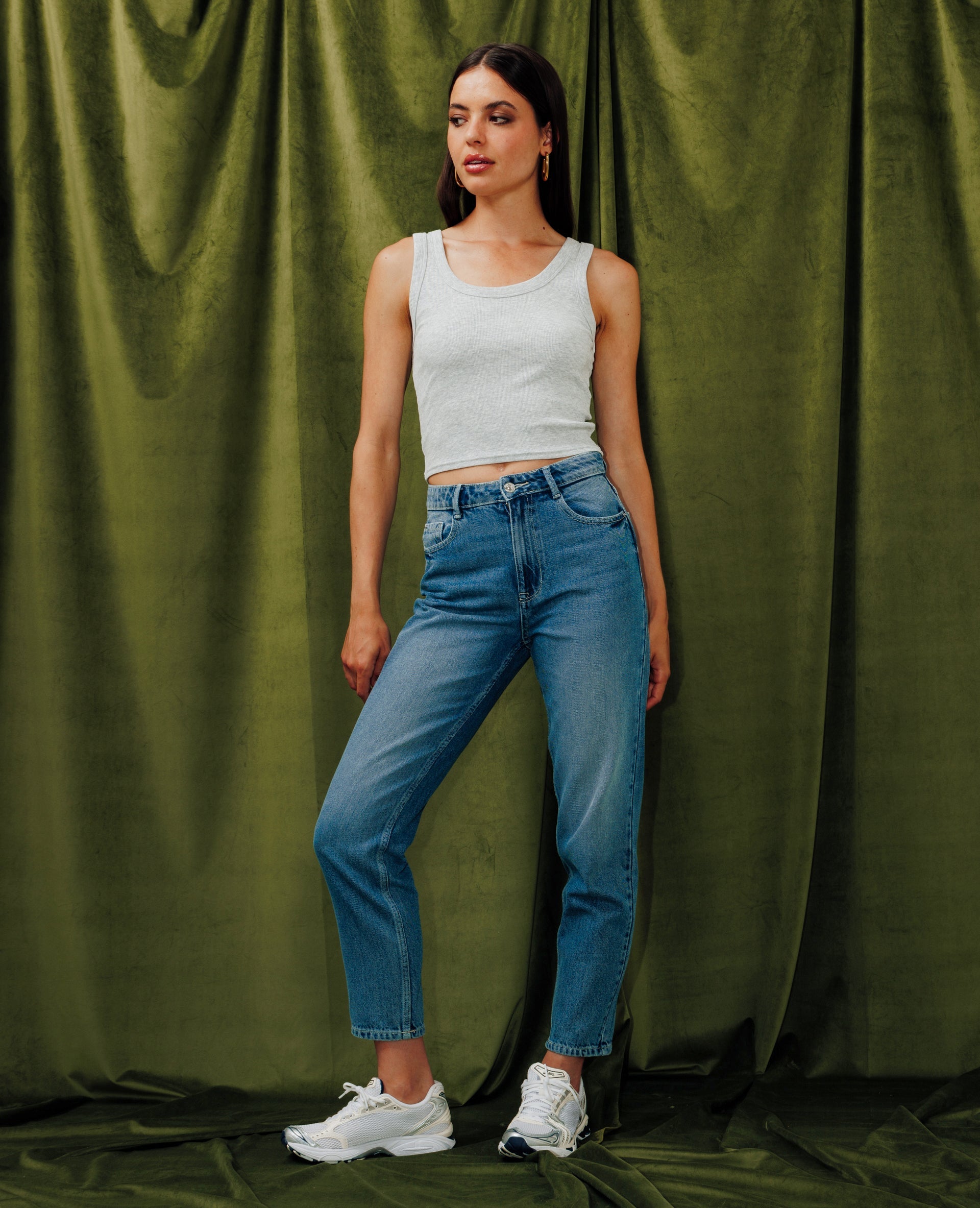 Jean mom taille haute