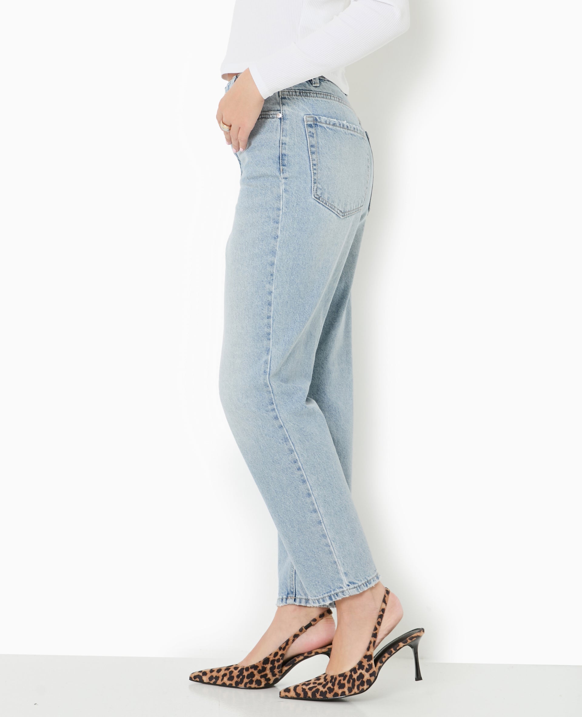 Jean mom taille haute