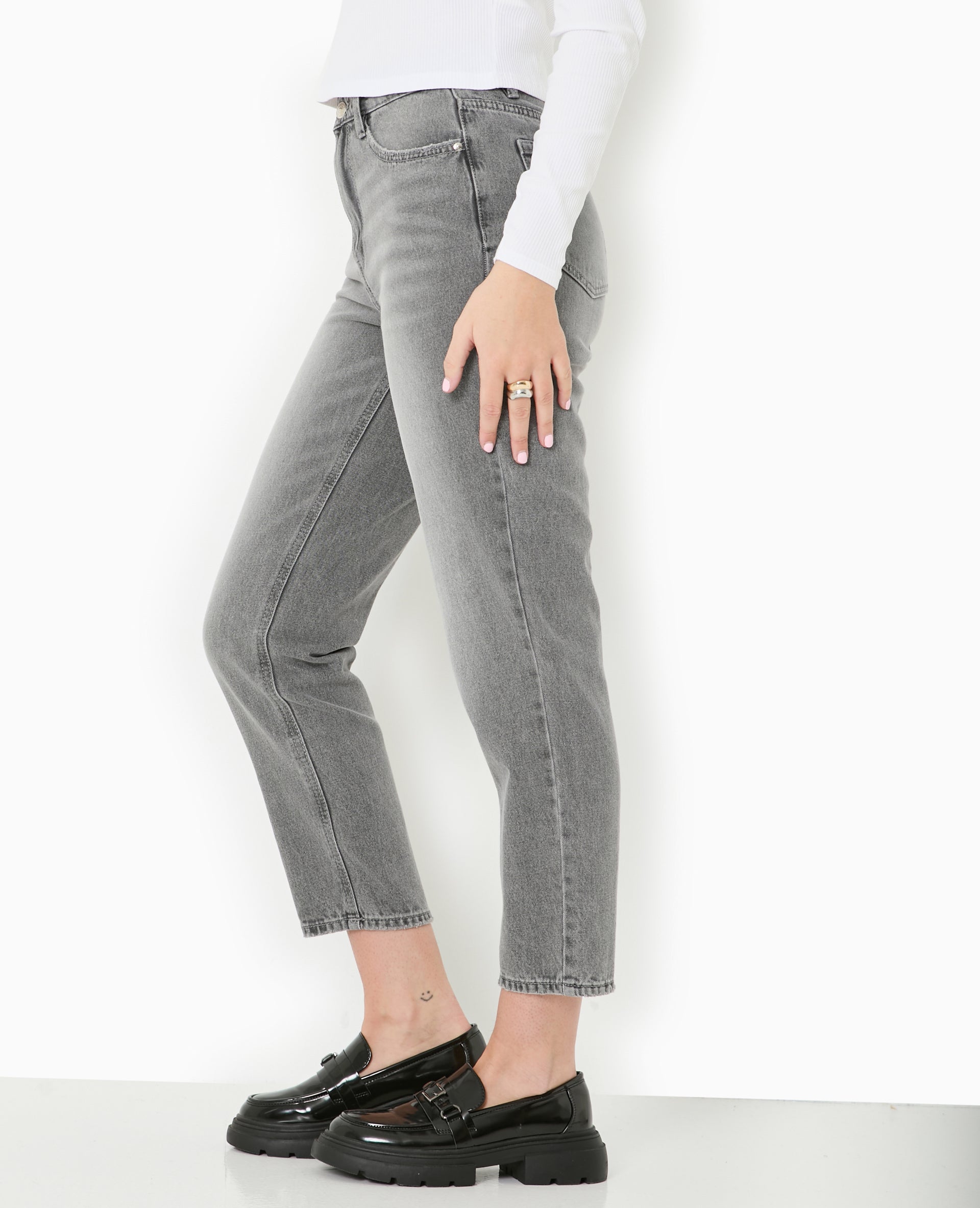 Jean mom taille haute