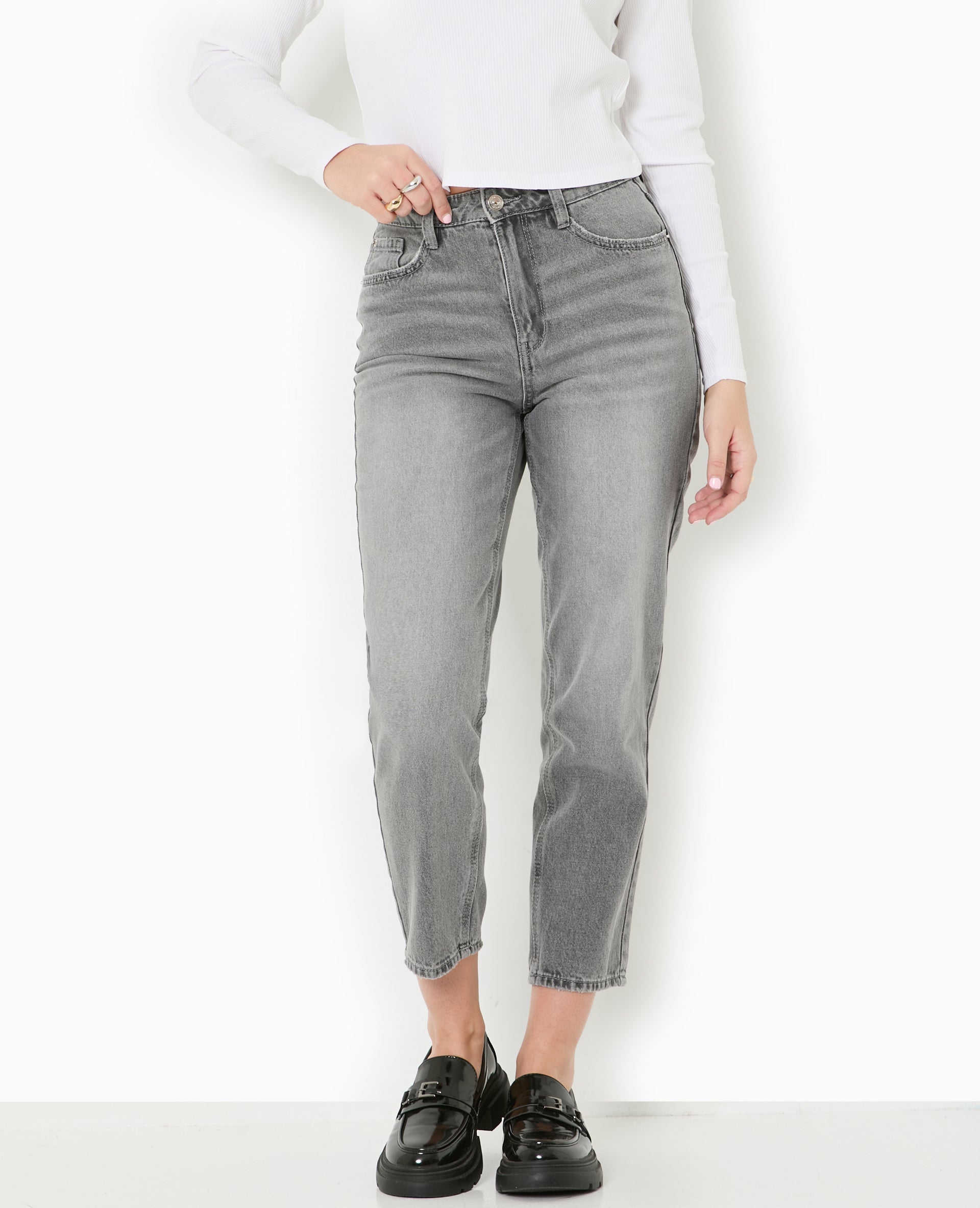 Jean mom taille haute