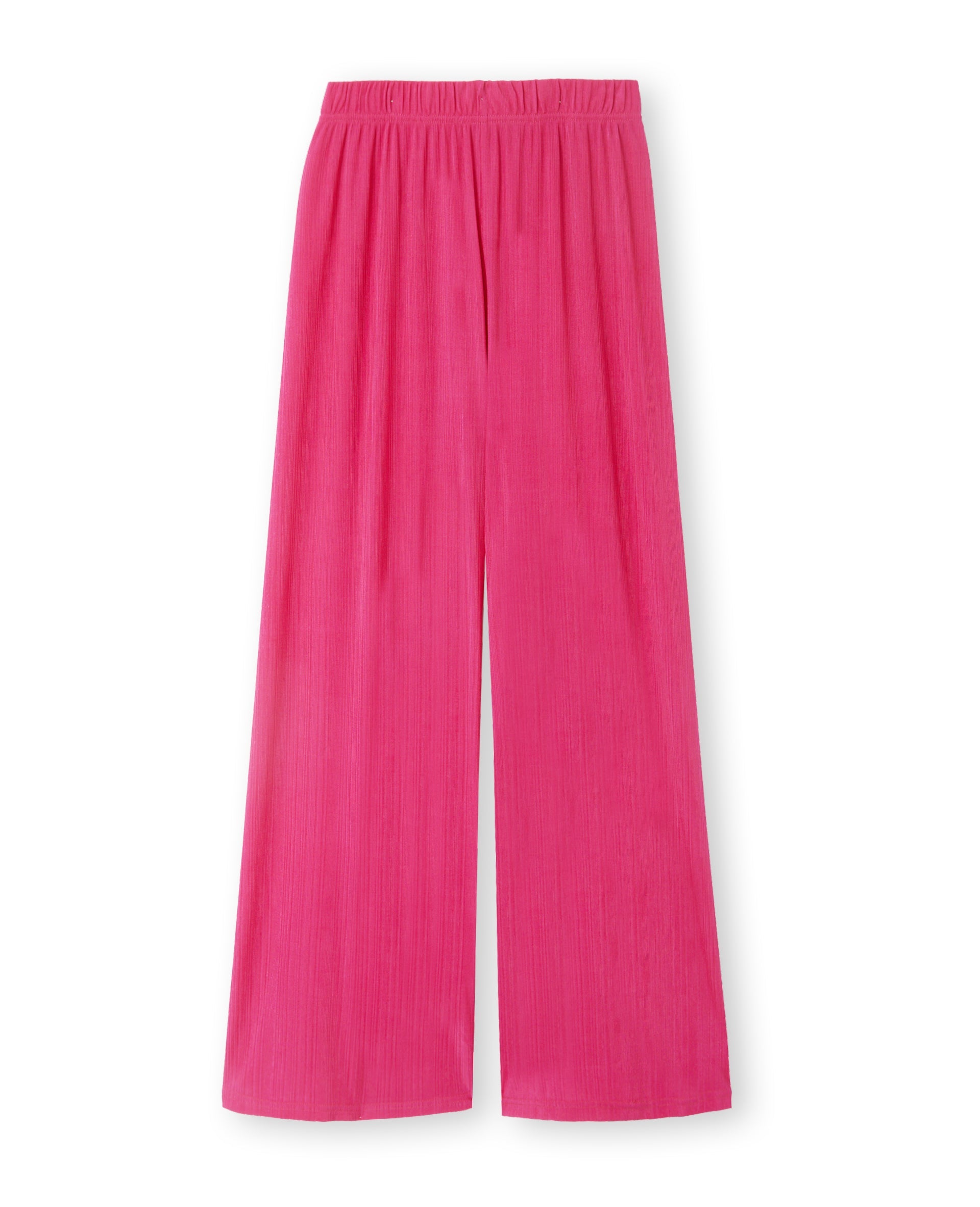 Pantalon palazzo en maille texturée effet rayé