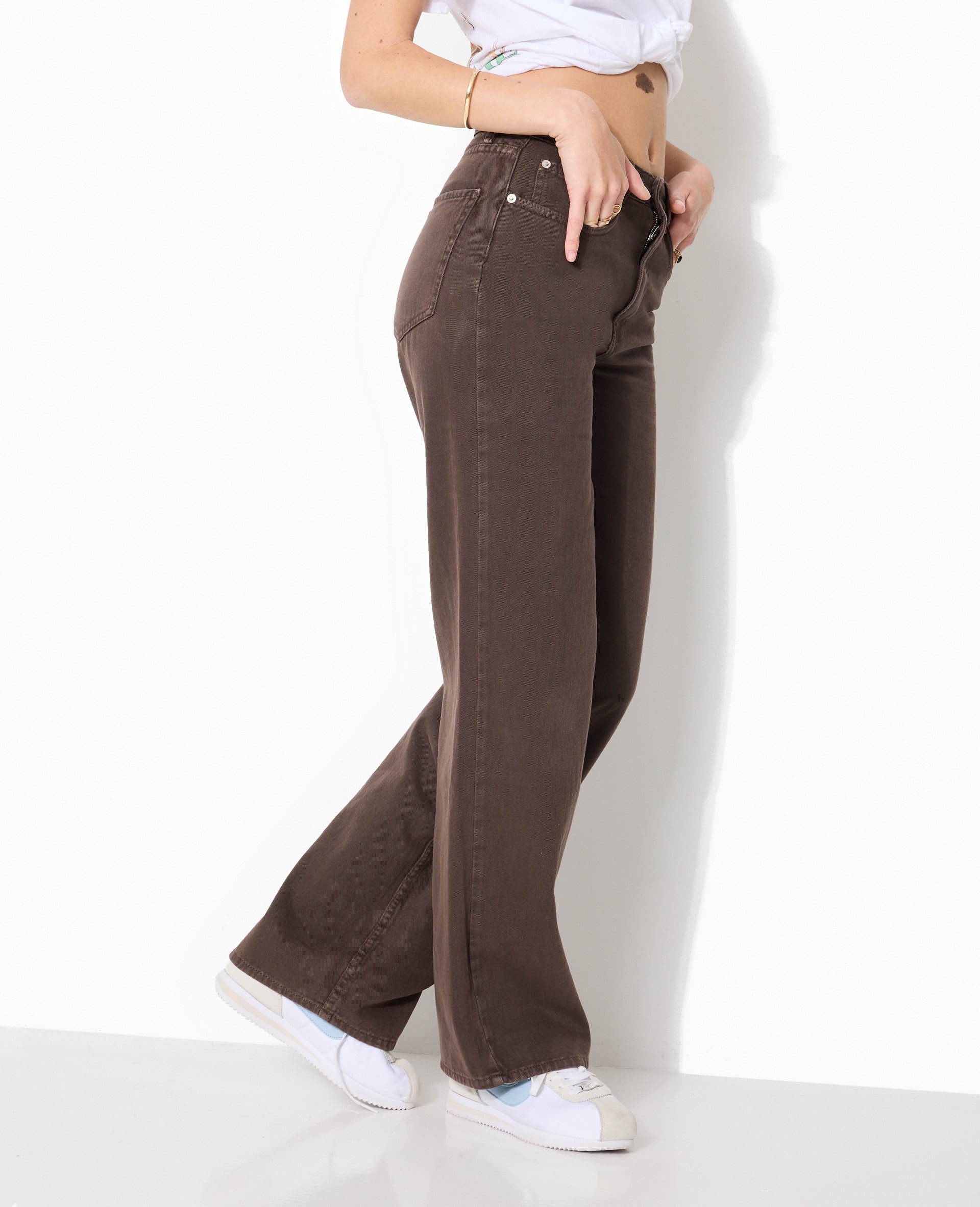 Jean wide taille haute