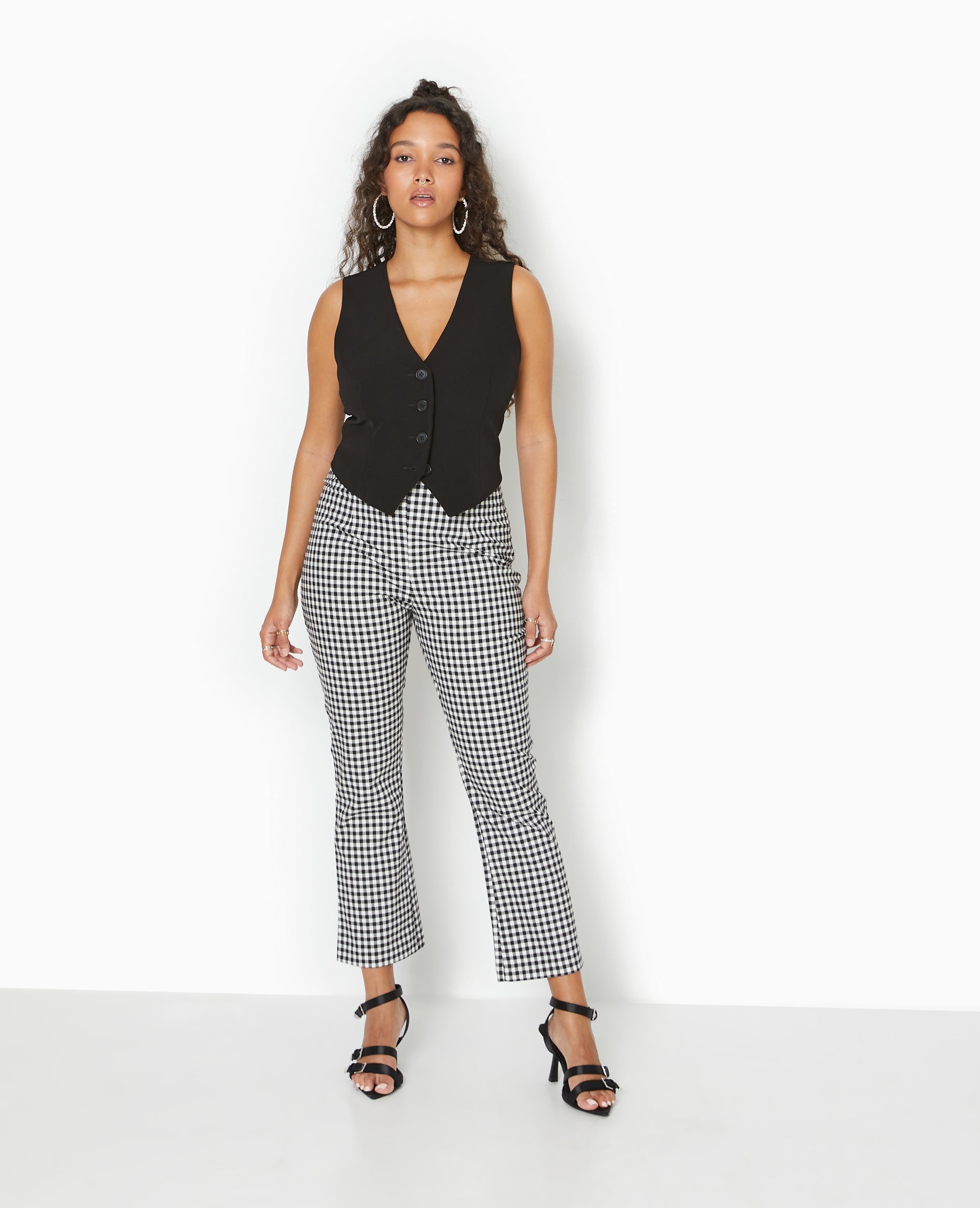 Pantalon 7/8 motif vichy