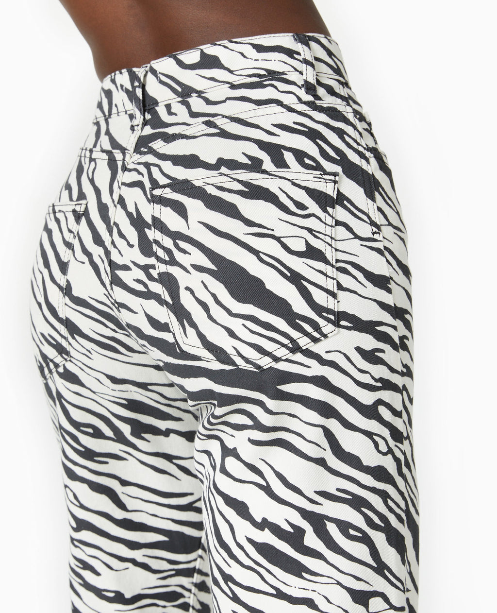 Jean droit motif zèbre