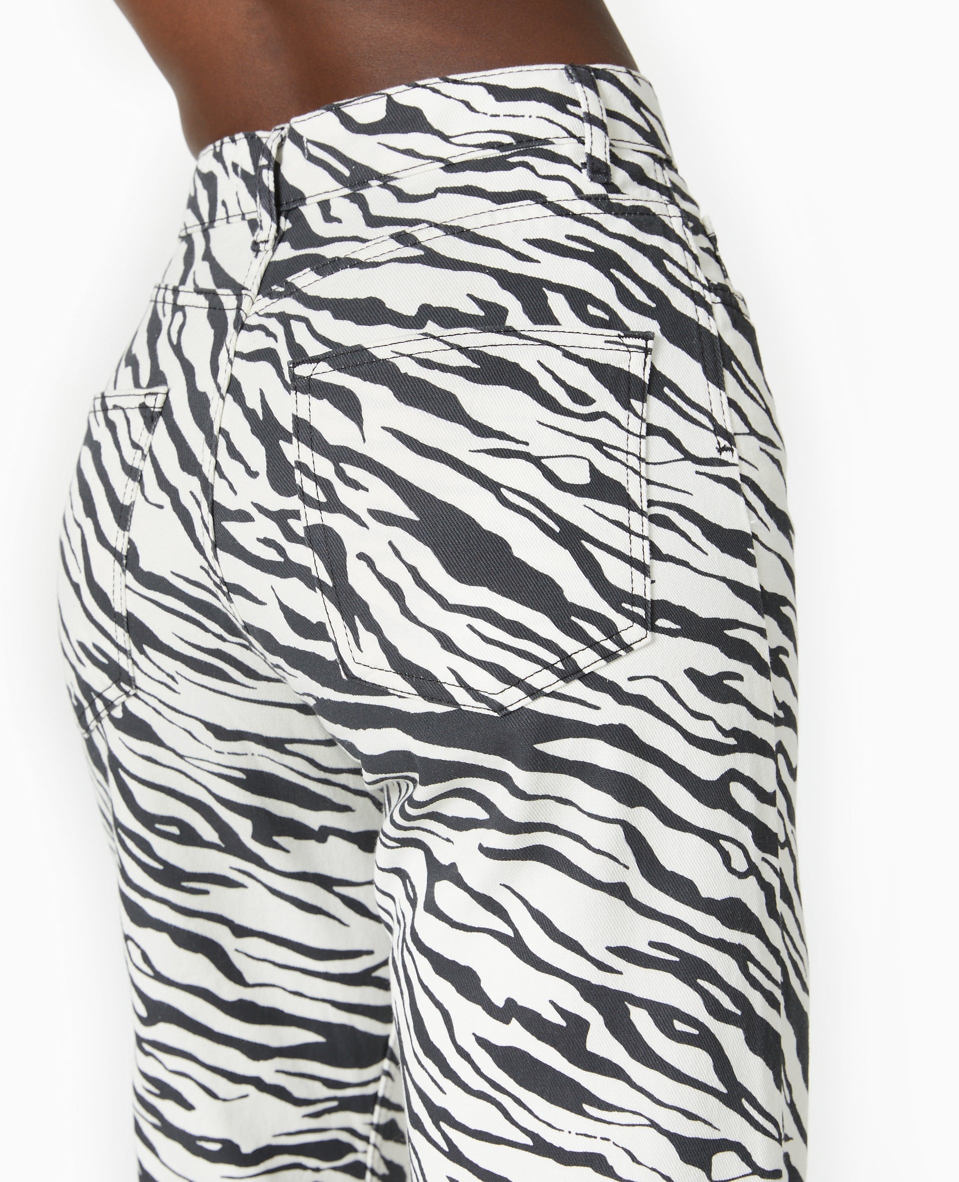 Jean droit motif zèbre