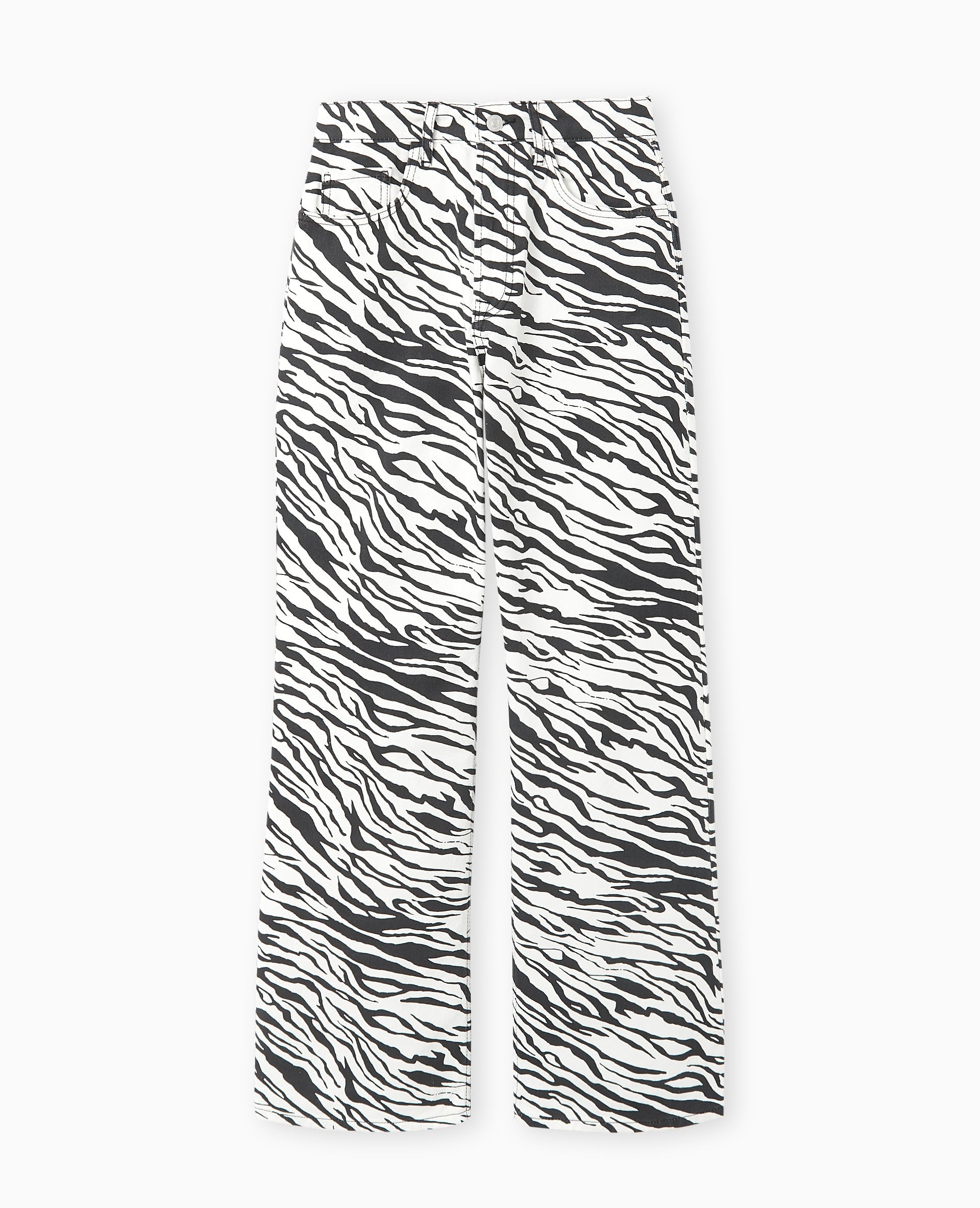 Jean droit motif zèbre
