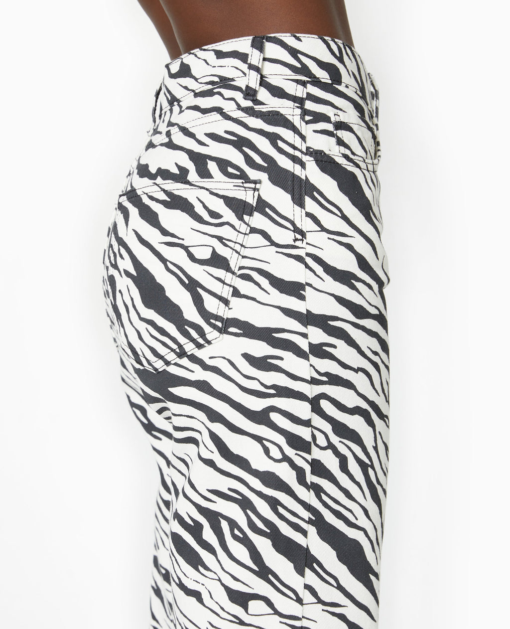 Jean droit motif zèbre