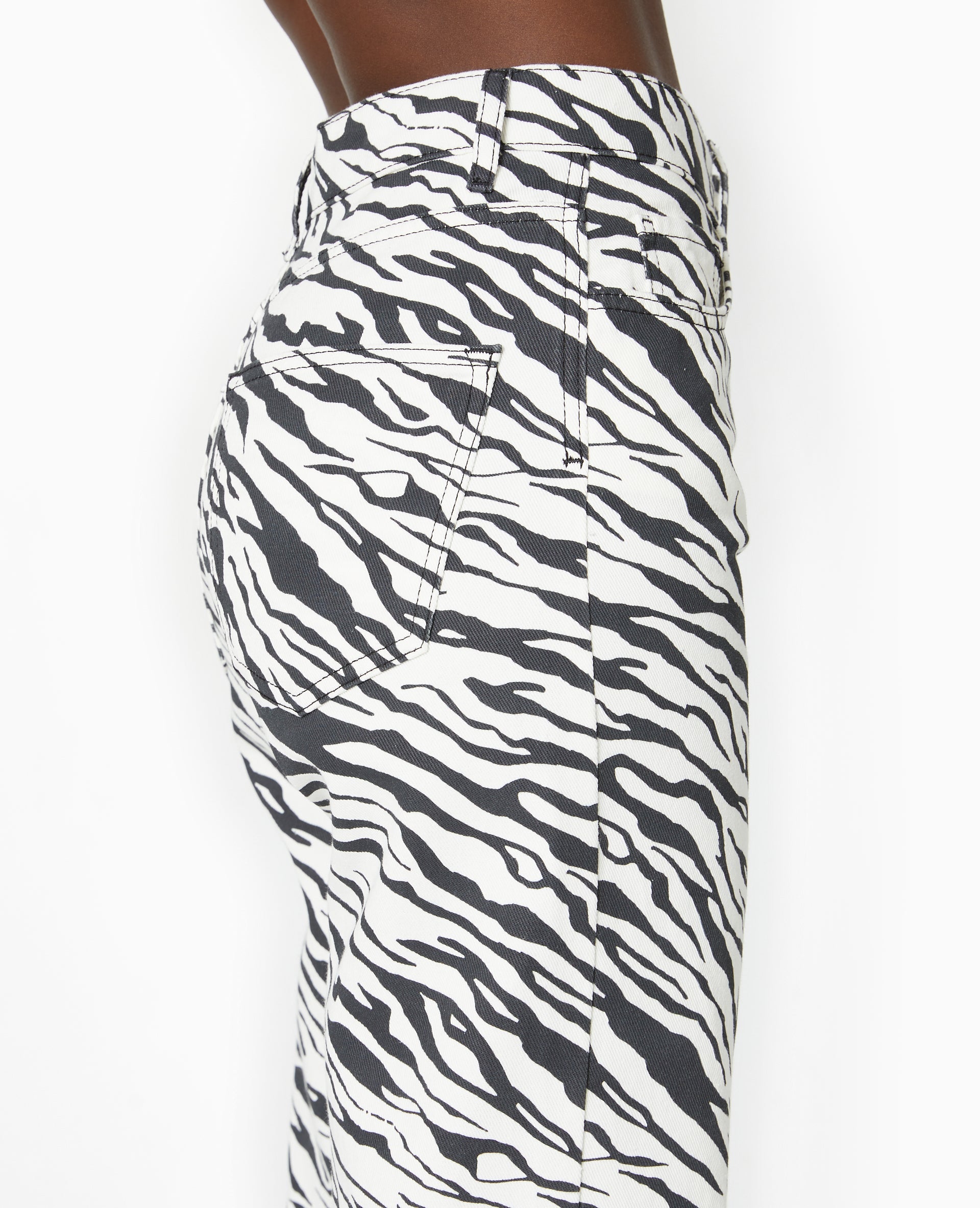 Jean droit motif zèbre