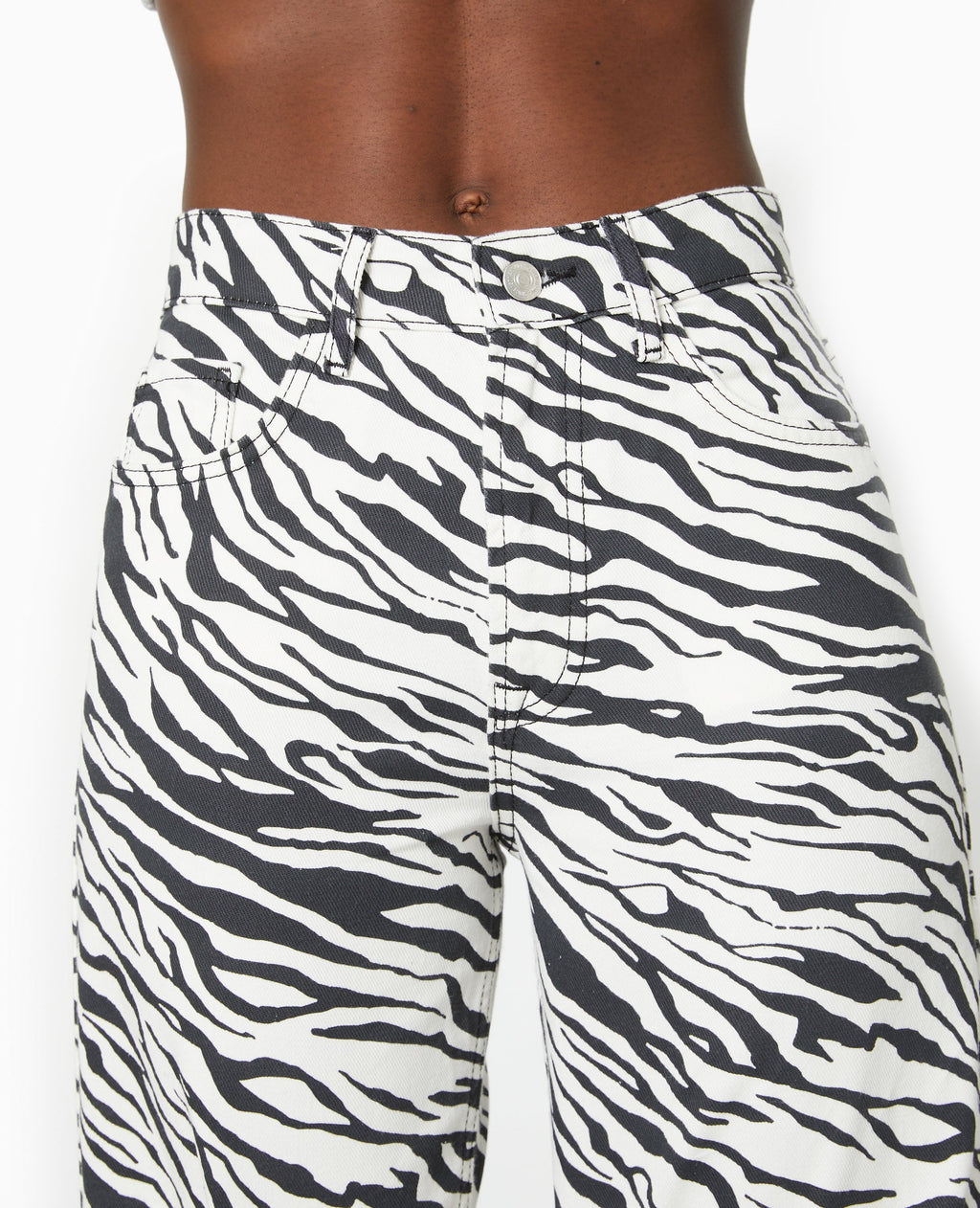 Jean droit motif zèbre