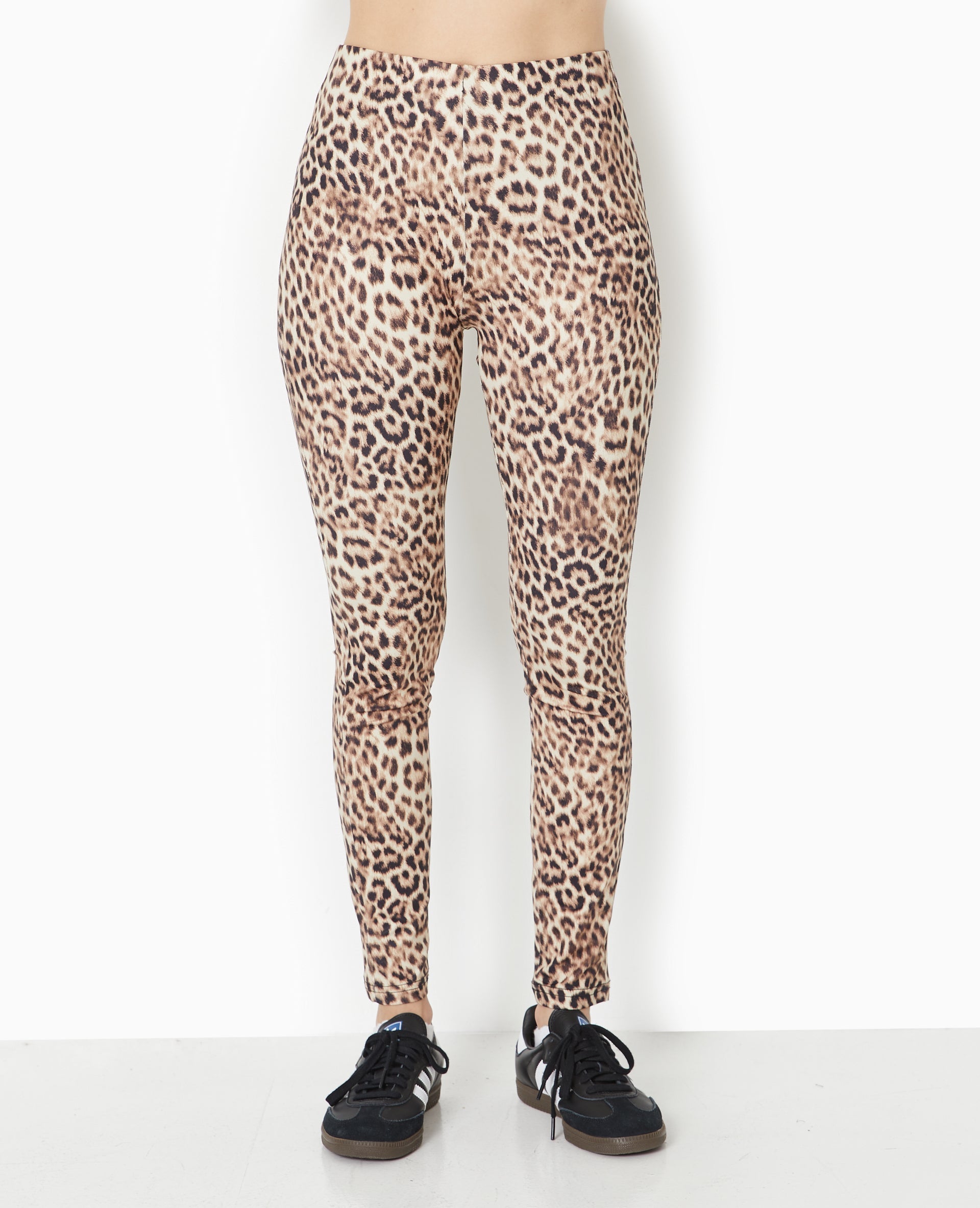 Legging en maille extensible motif léopard