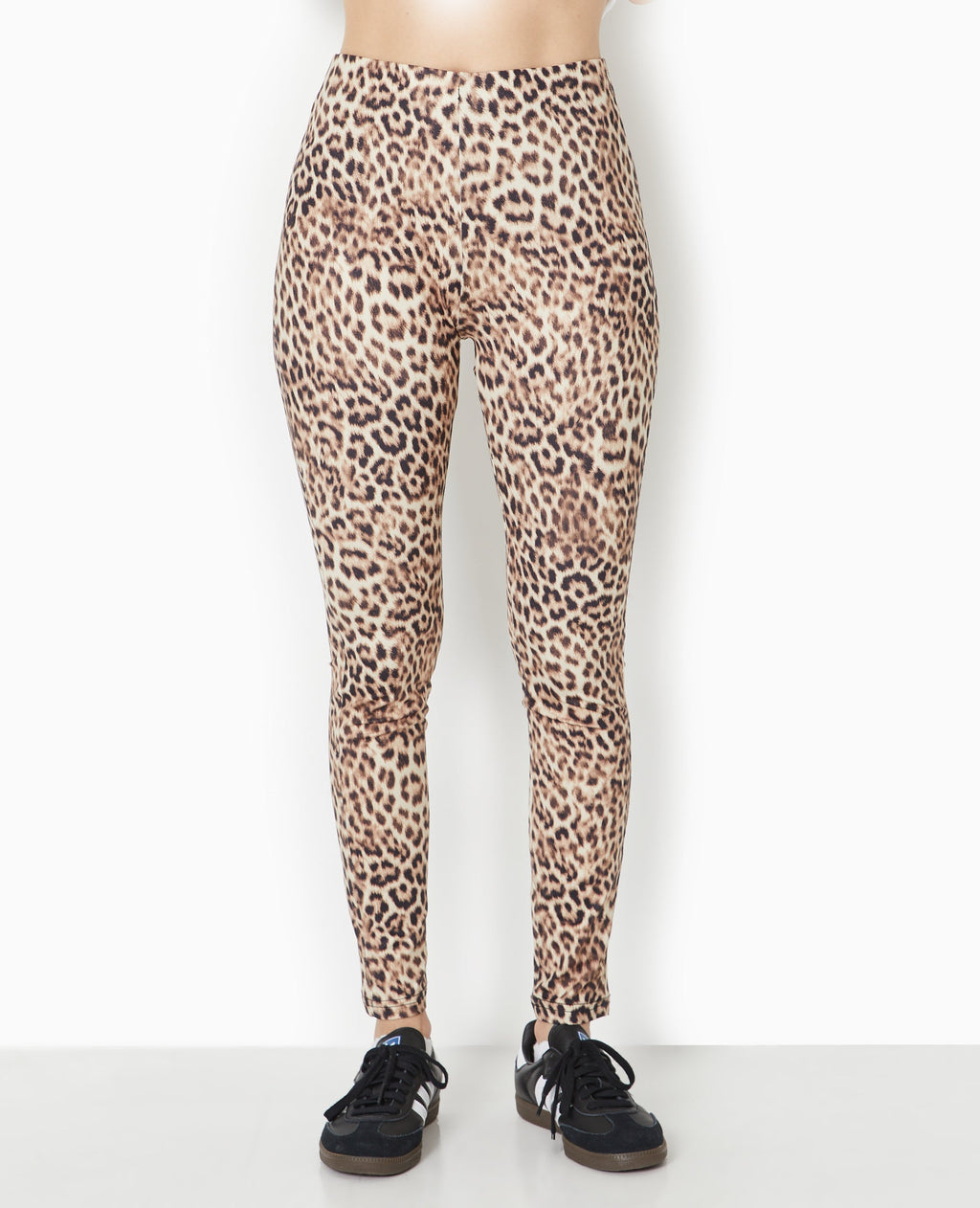 Legging en maille extensible motif léopard
