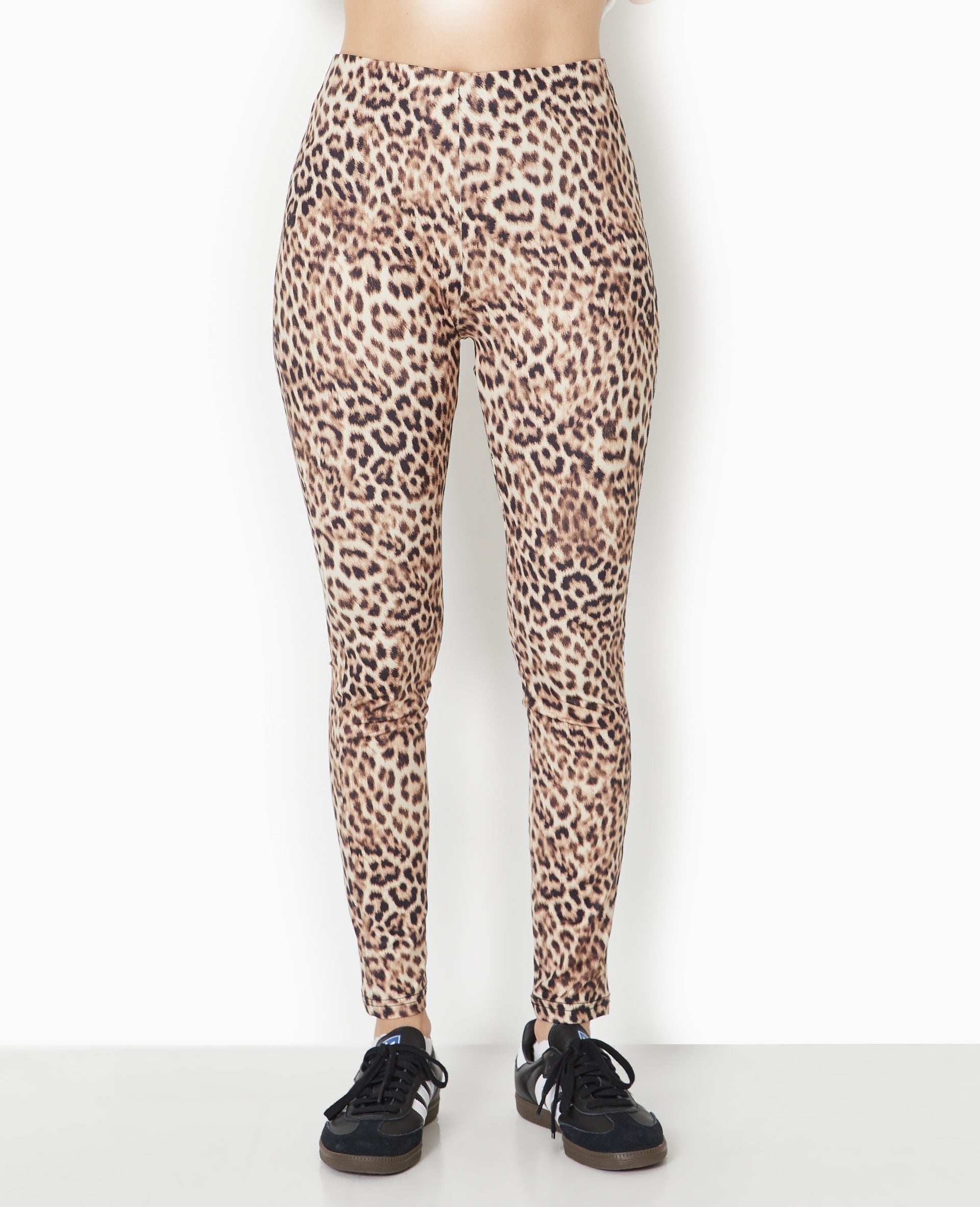 Legging en maille extensible motif léopard