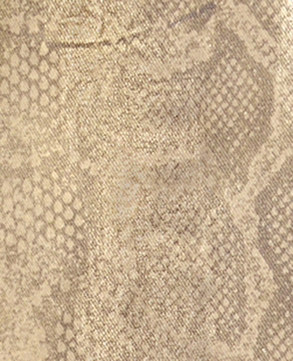 Jean droit motif python enduit doré