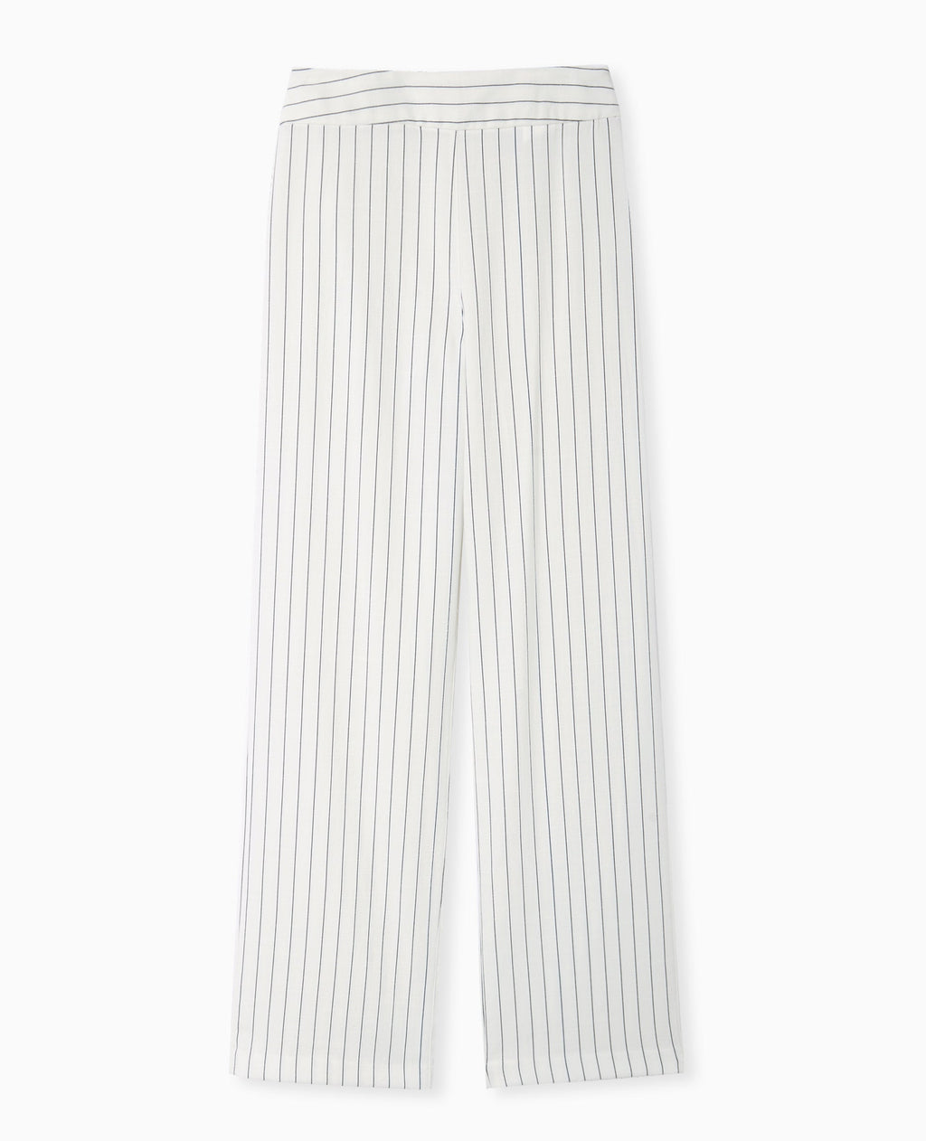 Pantalon droit rayé taille haute