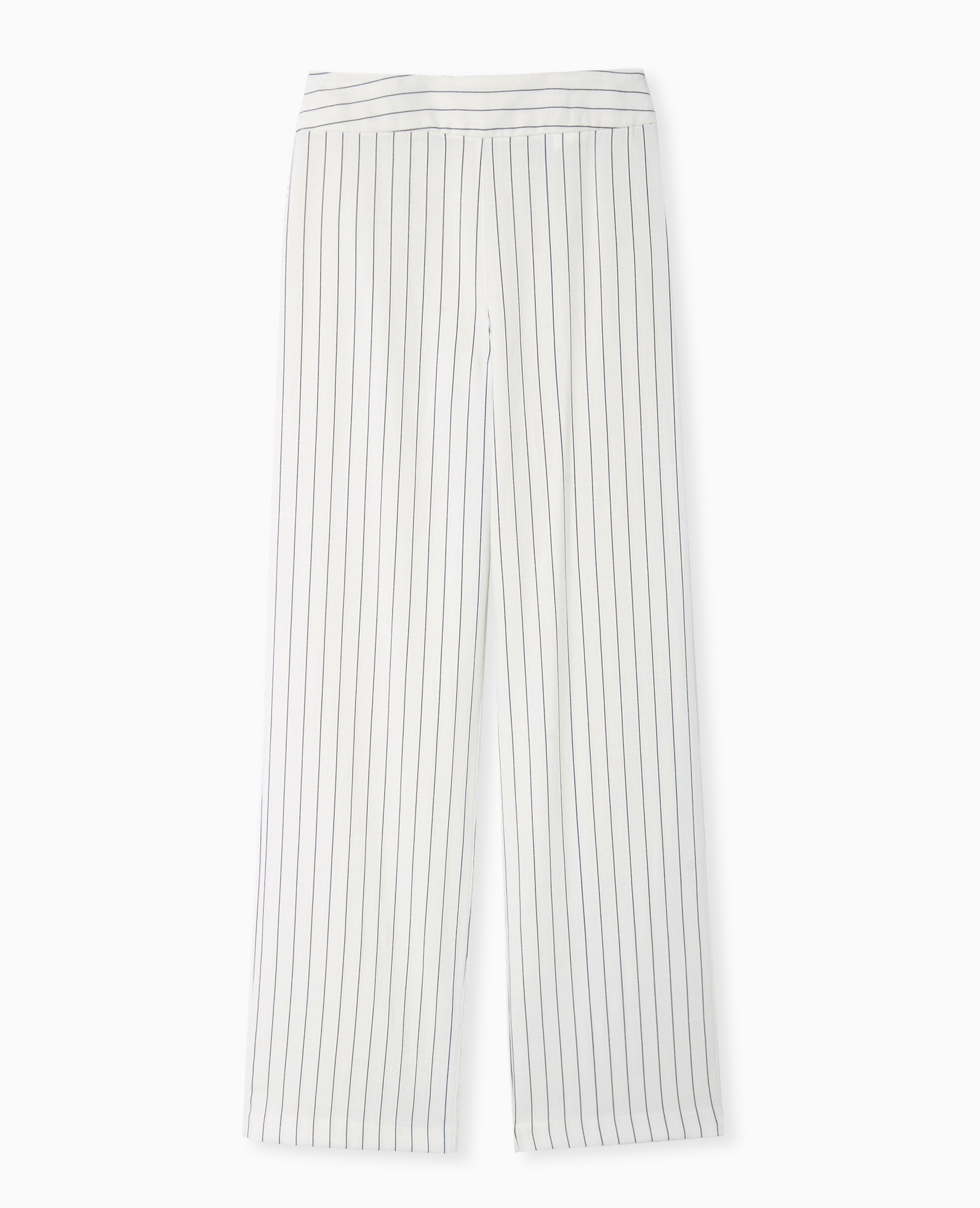 Pantalon droit rayé taille haute