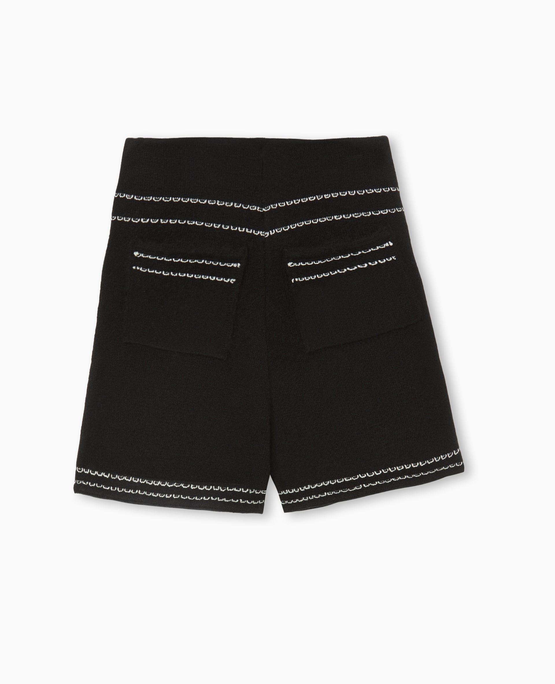 Short en maille avec détails contrastés