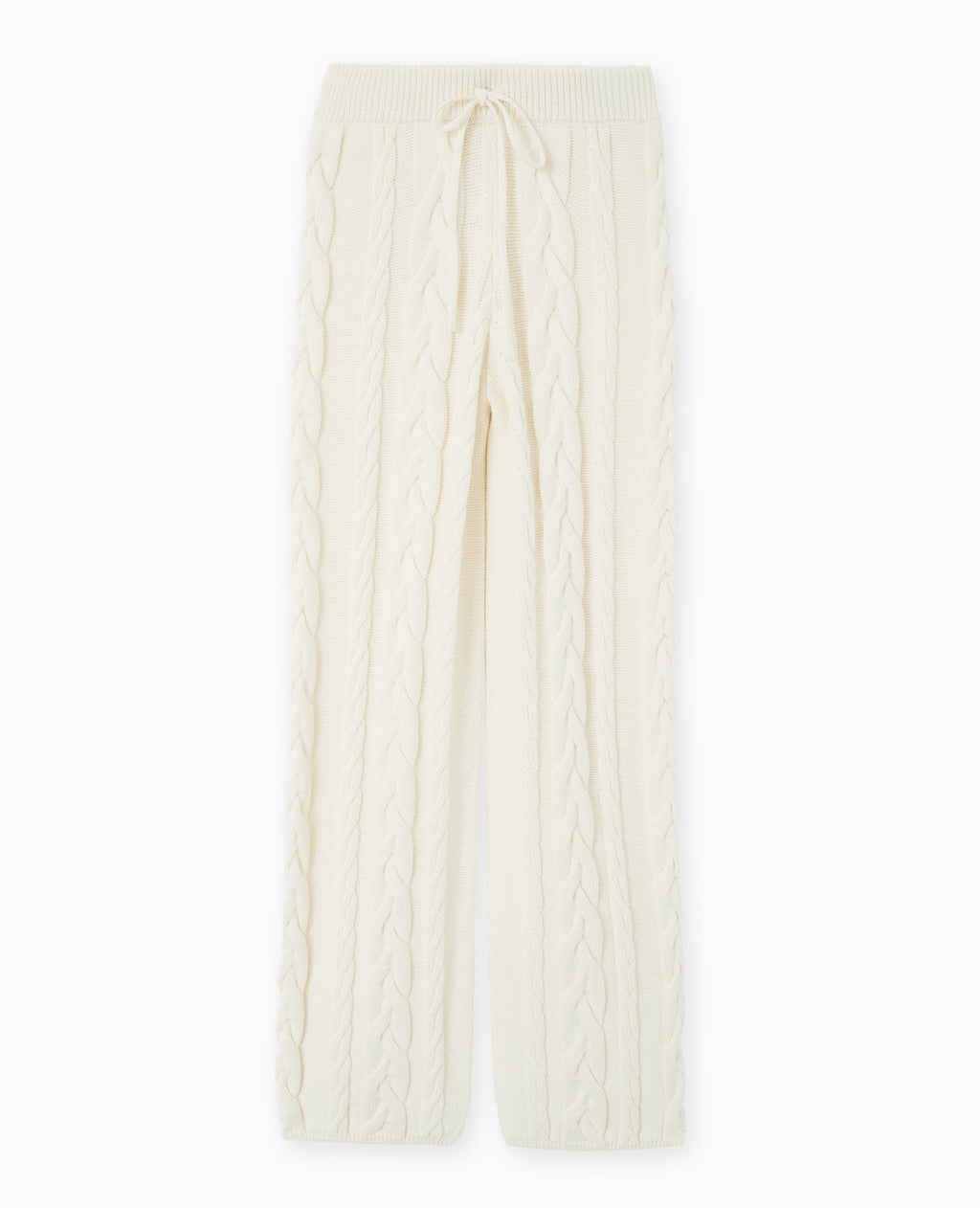 Pantalon droit en maille torsadée
