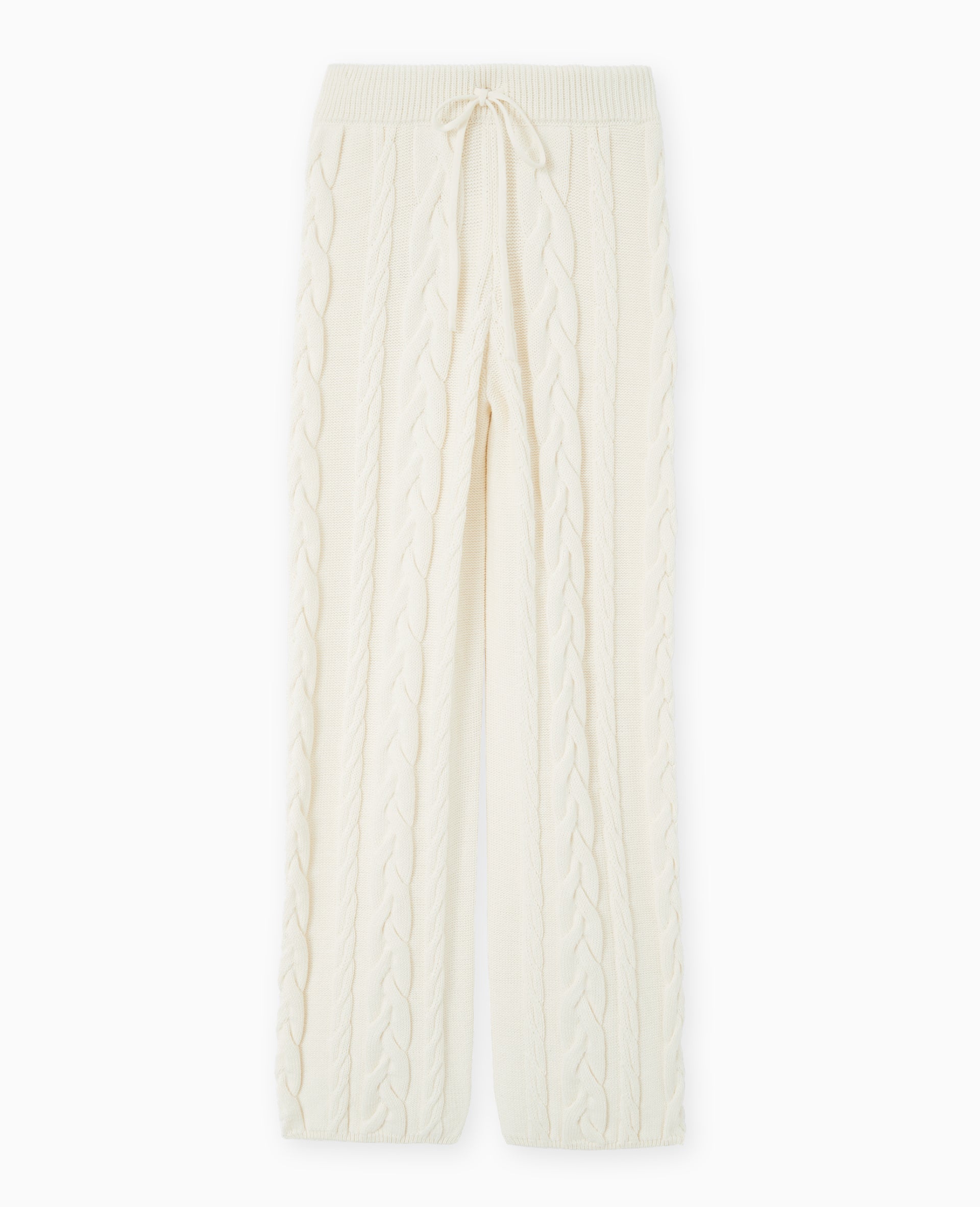 Pantalon droit en maille torsadée