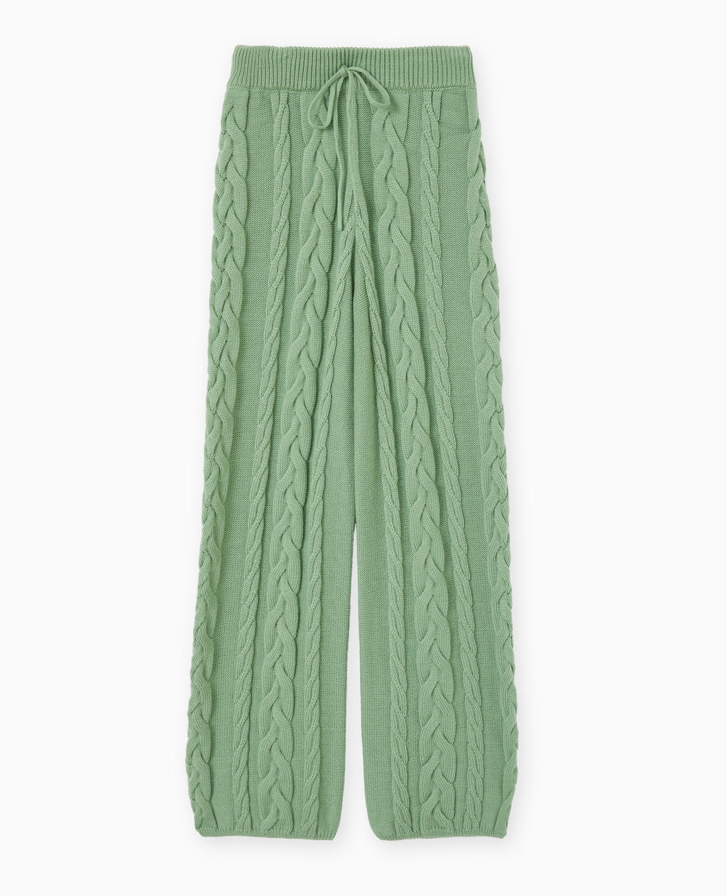 Pantalon droit en maille torsadée