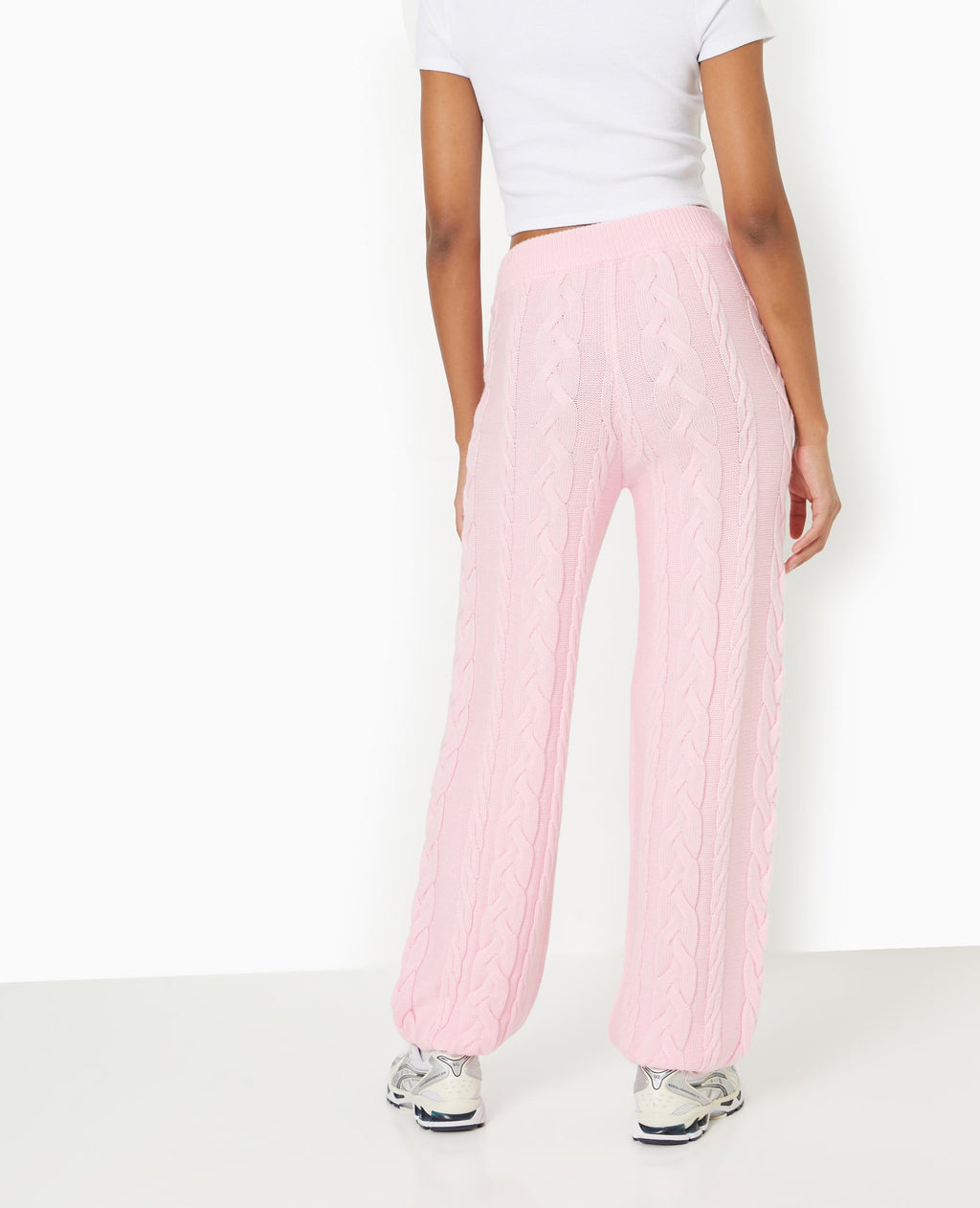 Pantalon droit en maille torsadée