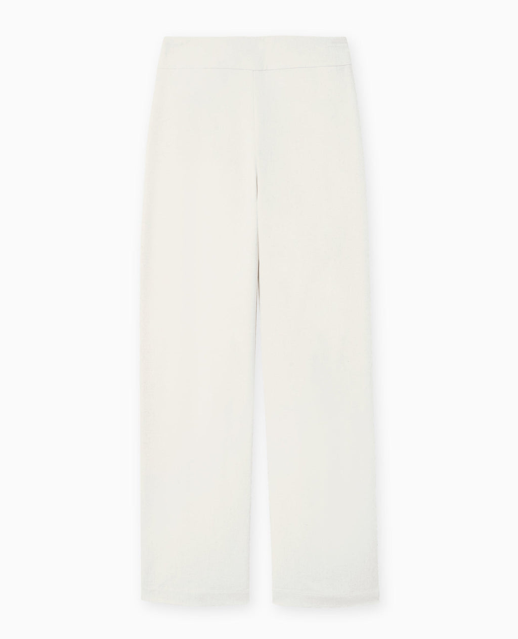 Pantalon droit taille haute avec lin