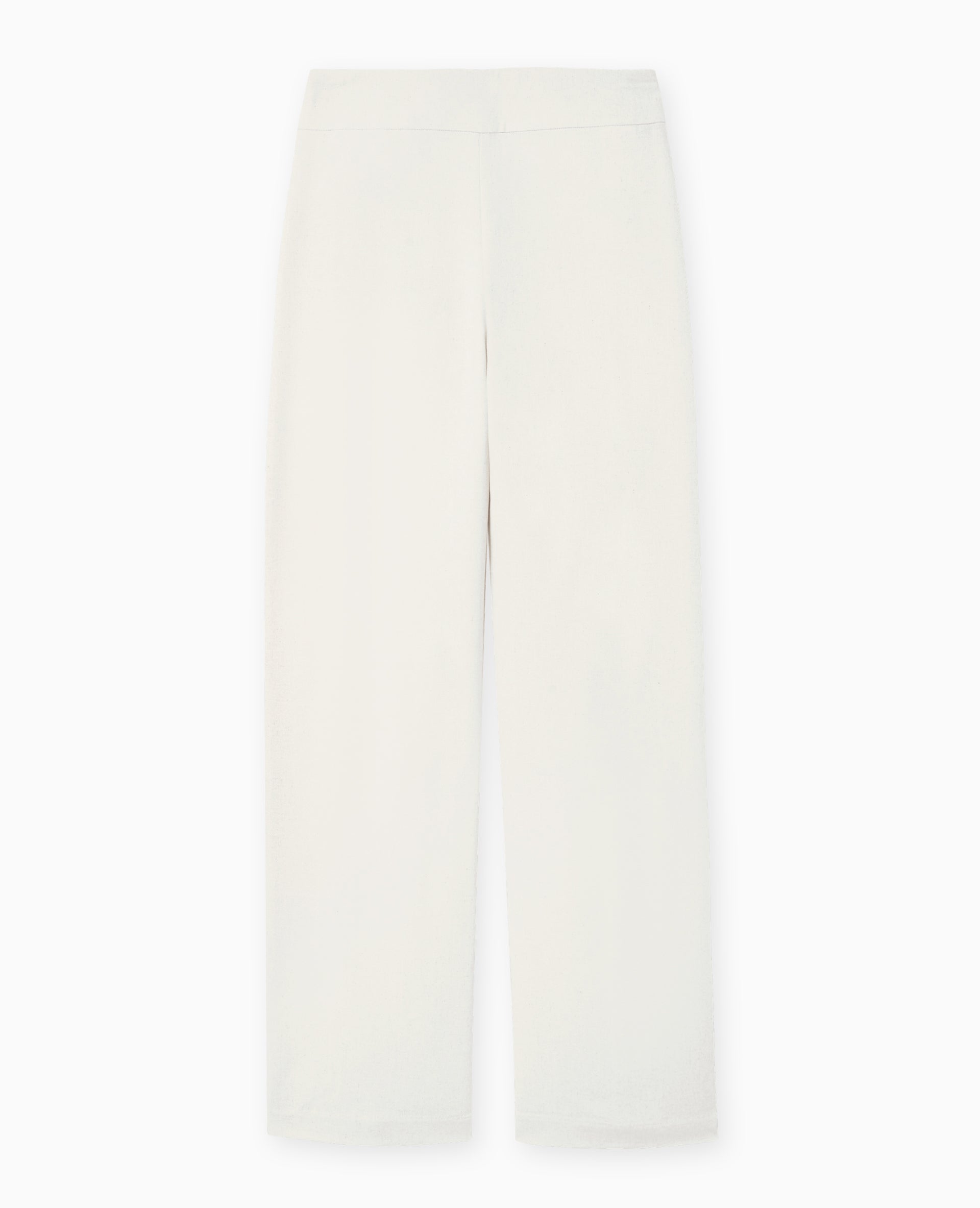 Pantalon droit taille haute avec lin