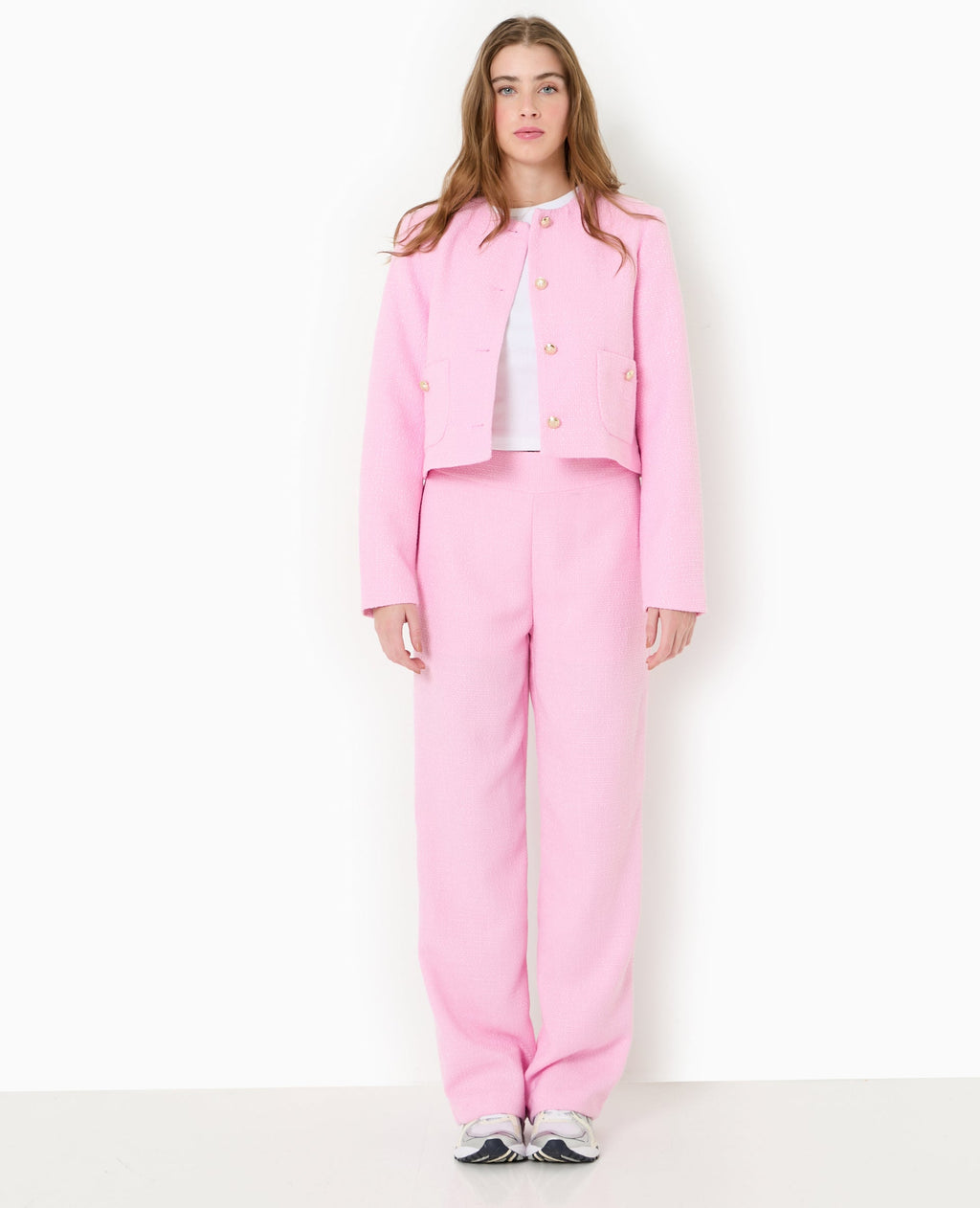 Pantalon droit en tweed