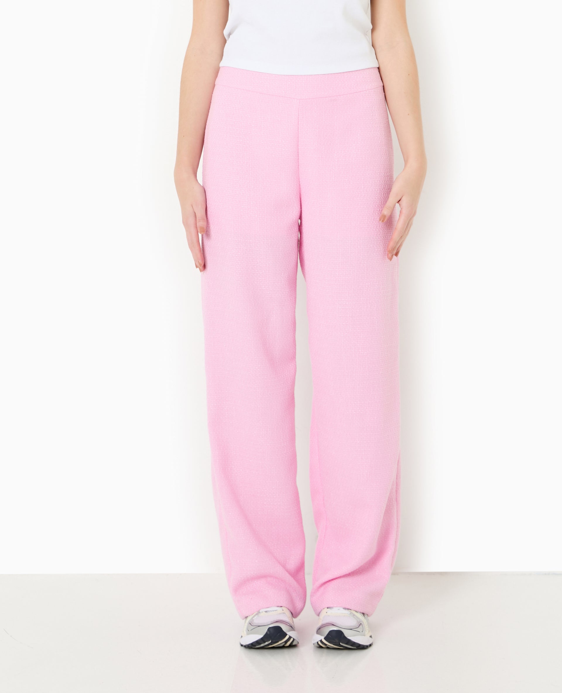 Pantalon droit en tweed