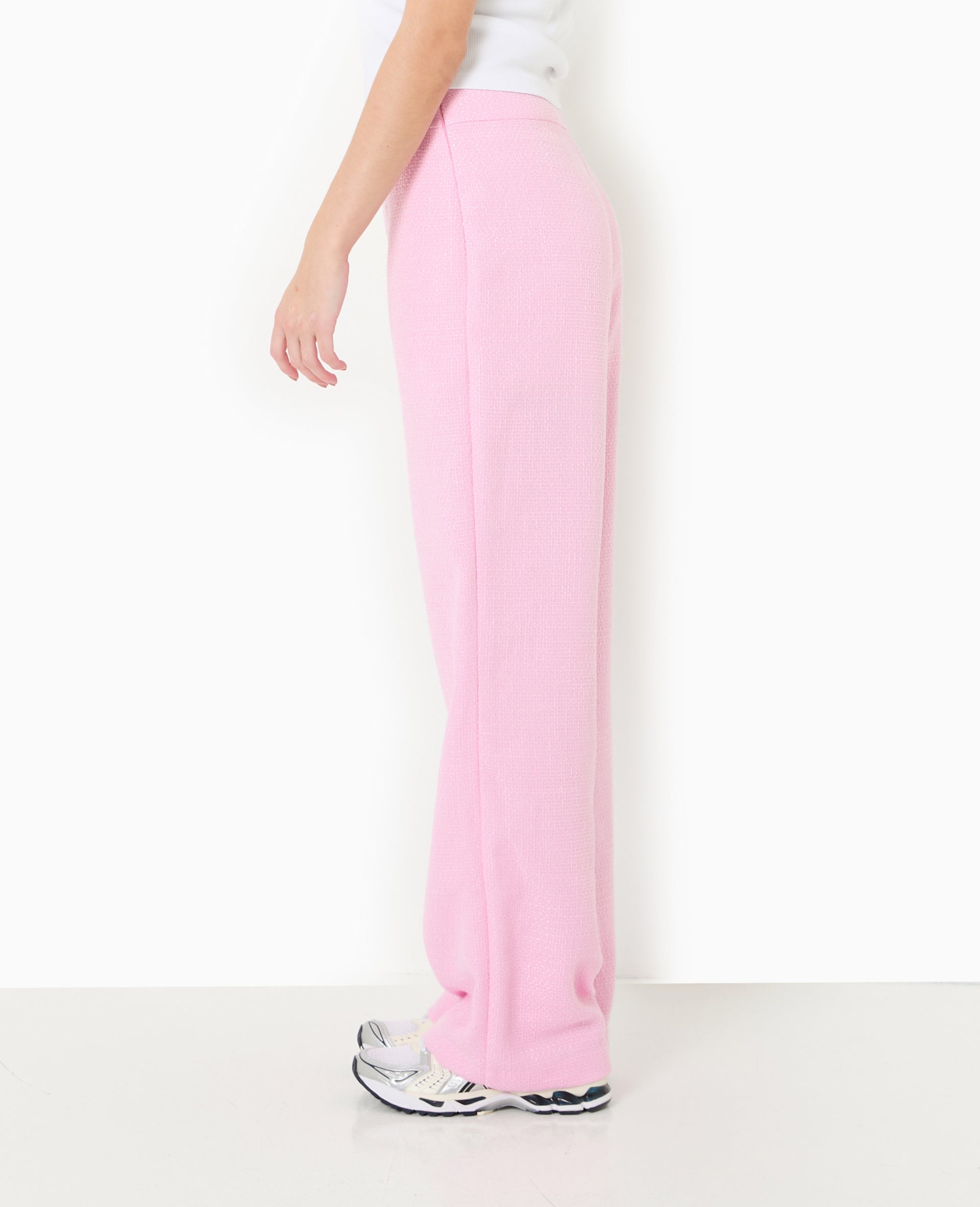 Pantalon droit en tweed