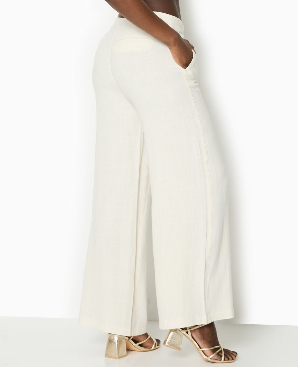 Pantalon droit avec lin