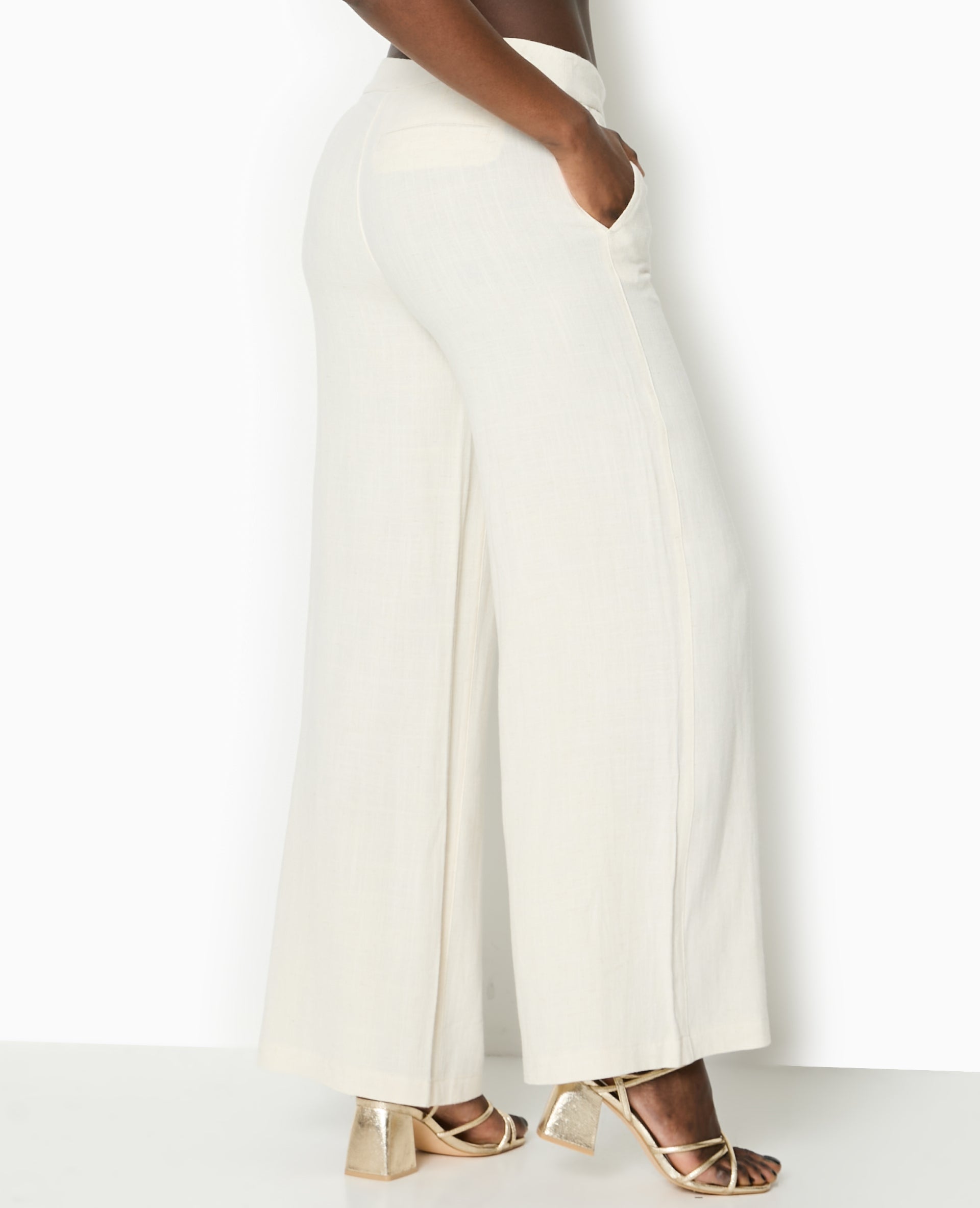 Pantalon droit avec lin