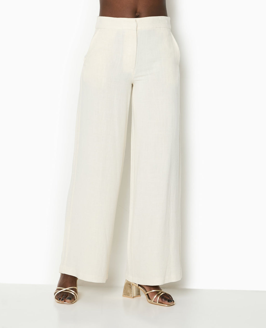 Pantalon droit avec lin