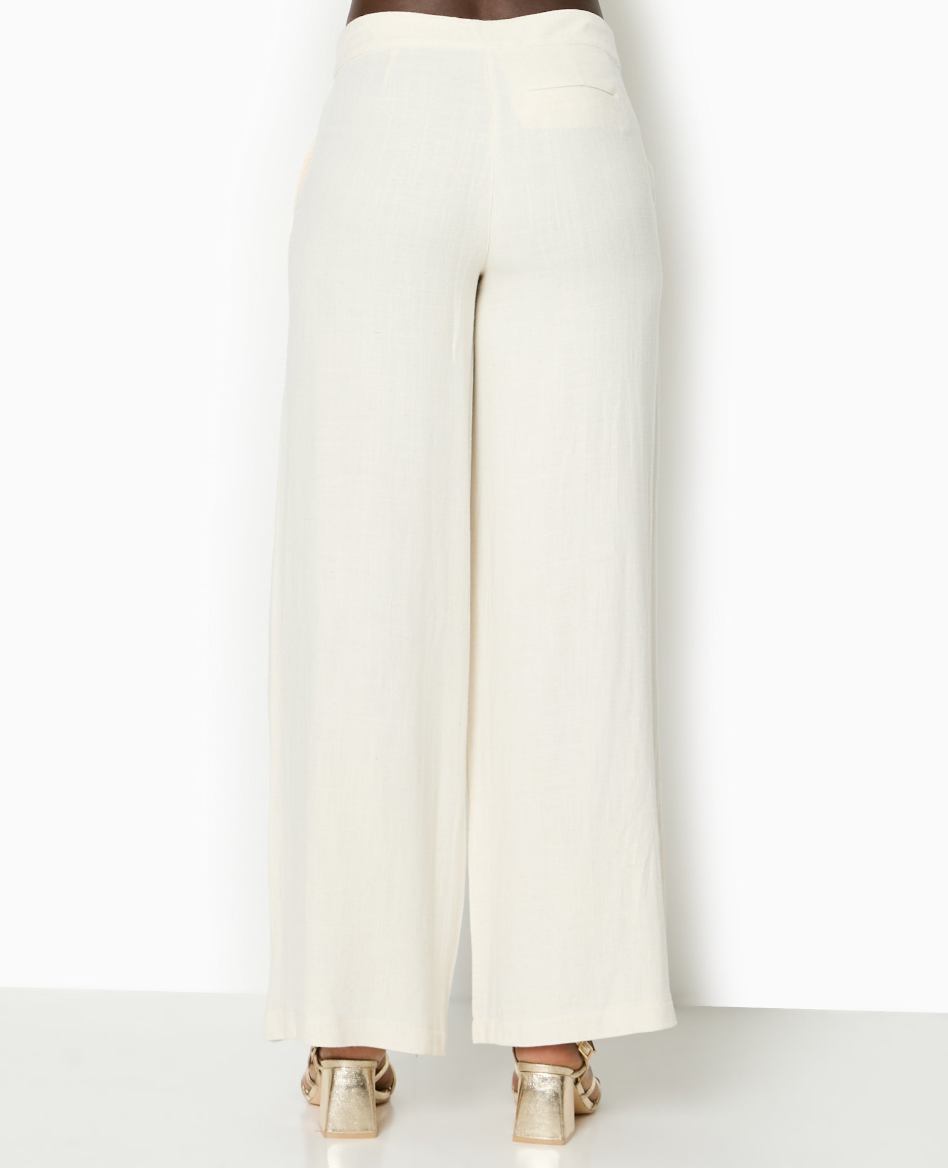 Pantalon droit avec lin