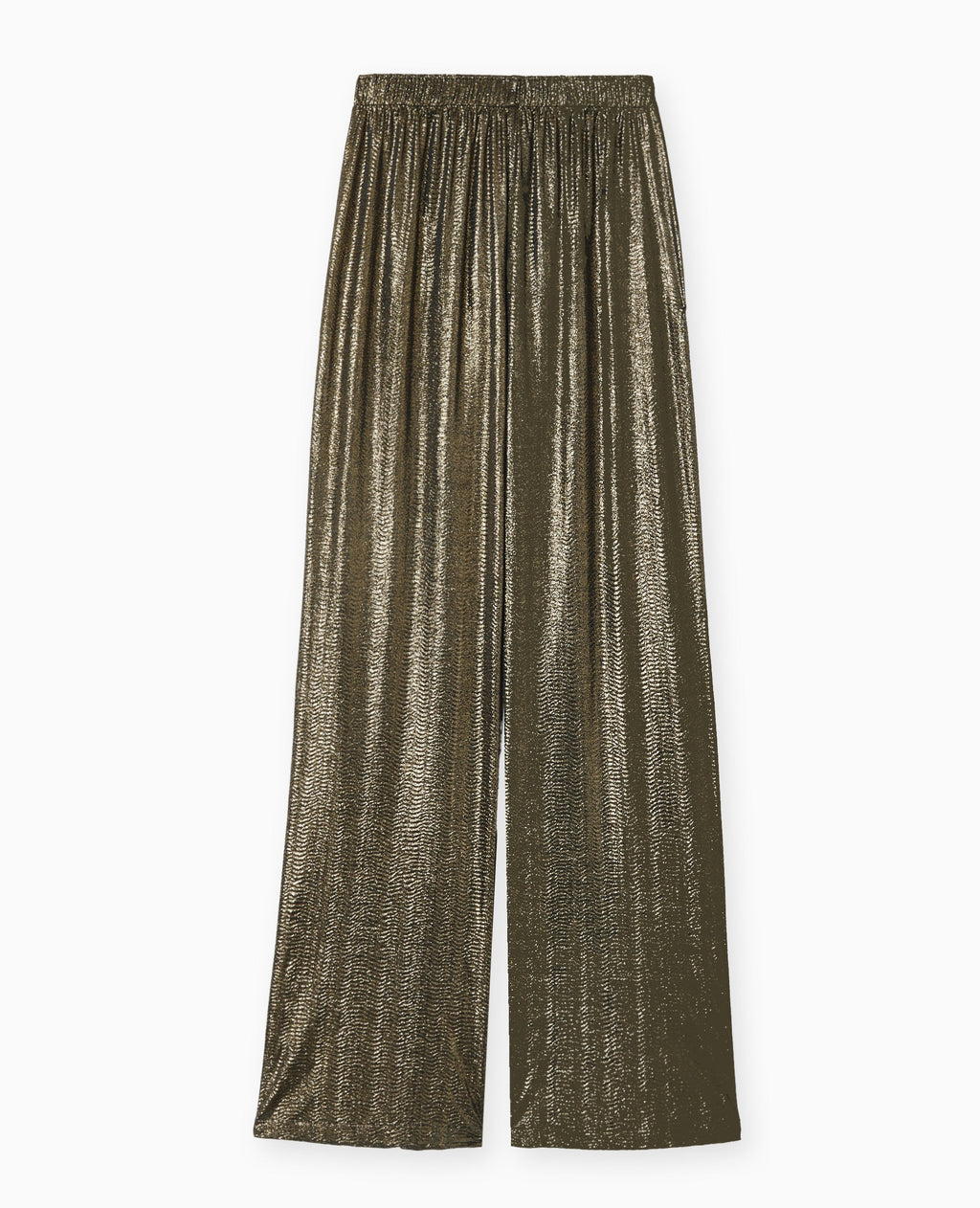 Pantalon fluide en tissu texturé avec lurex argenté