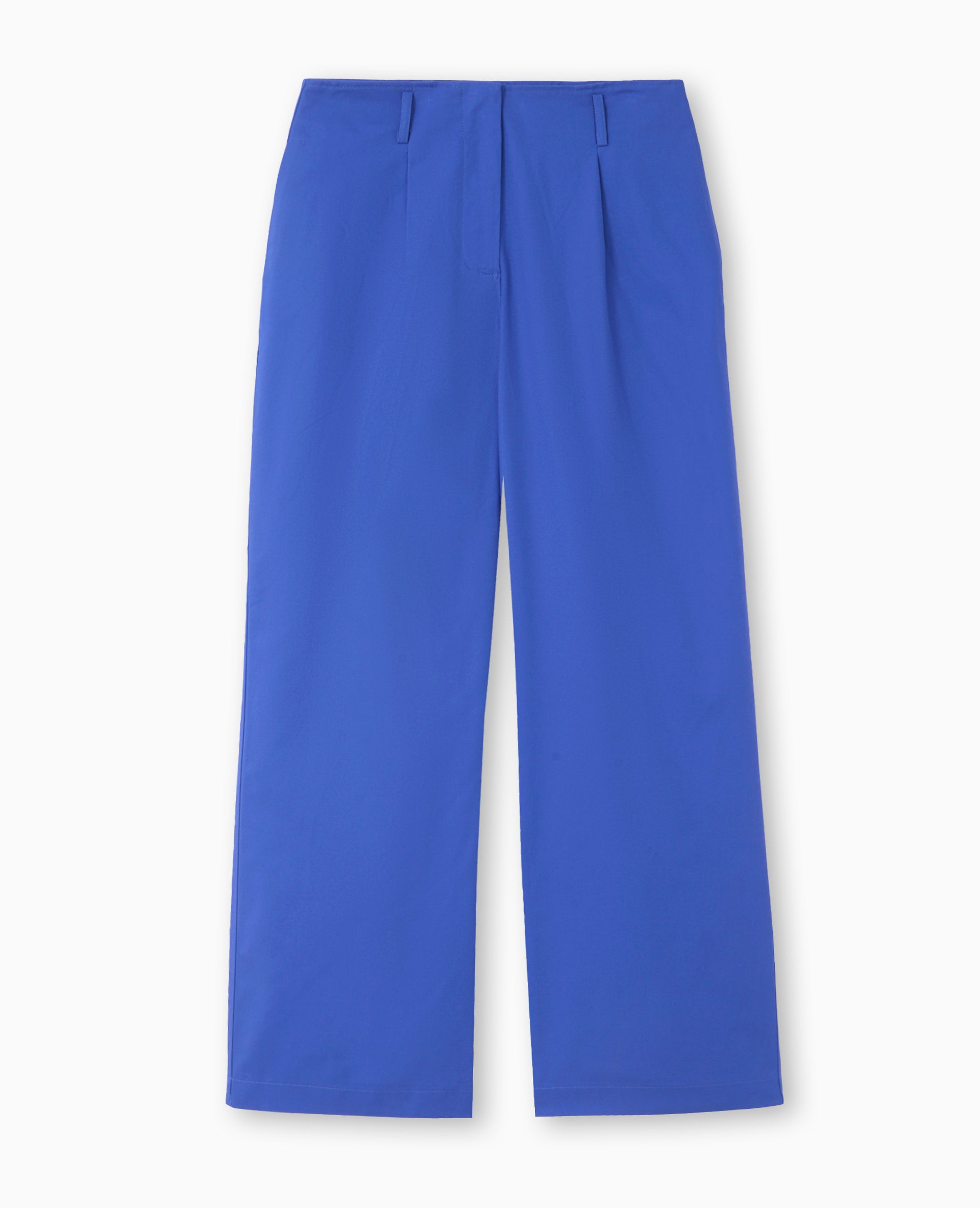 Pantalon en toile taille haute avec pinces