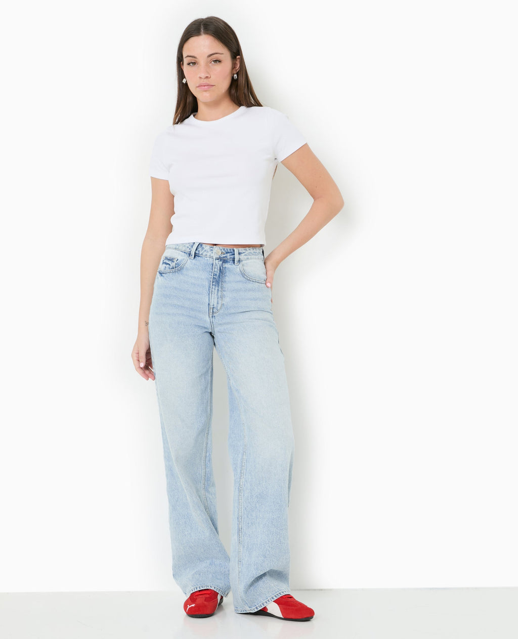 Jean wide taille haute
