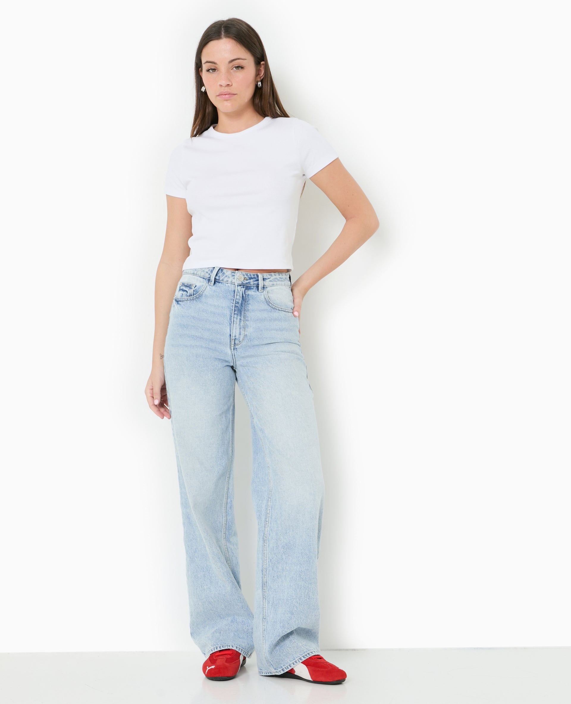 Jean wide taille haute