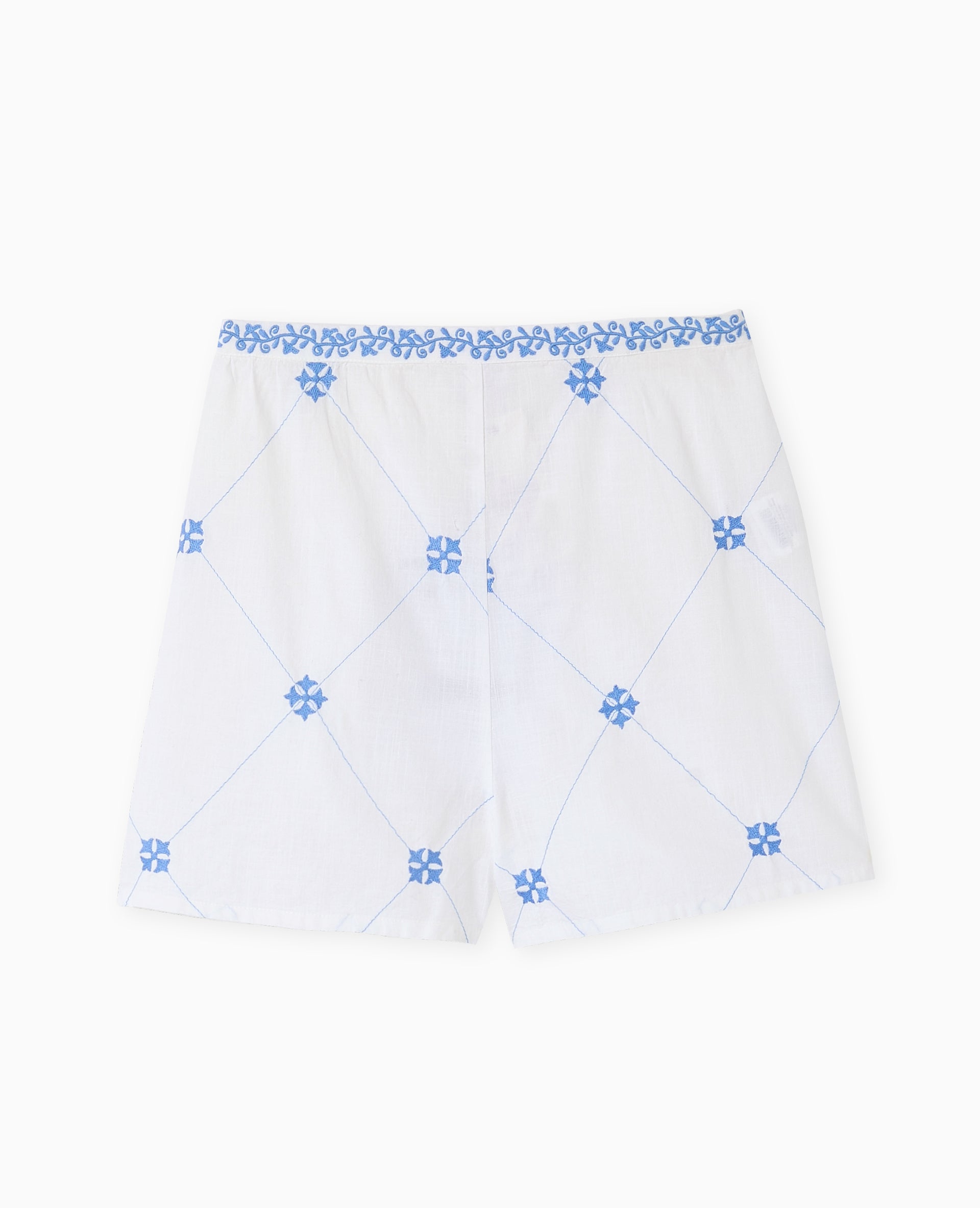 Short avec broderies devant