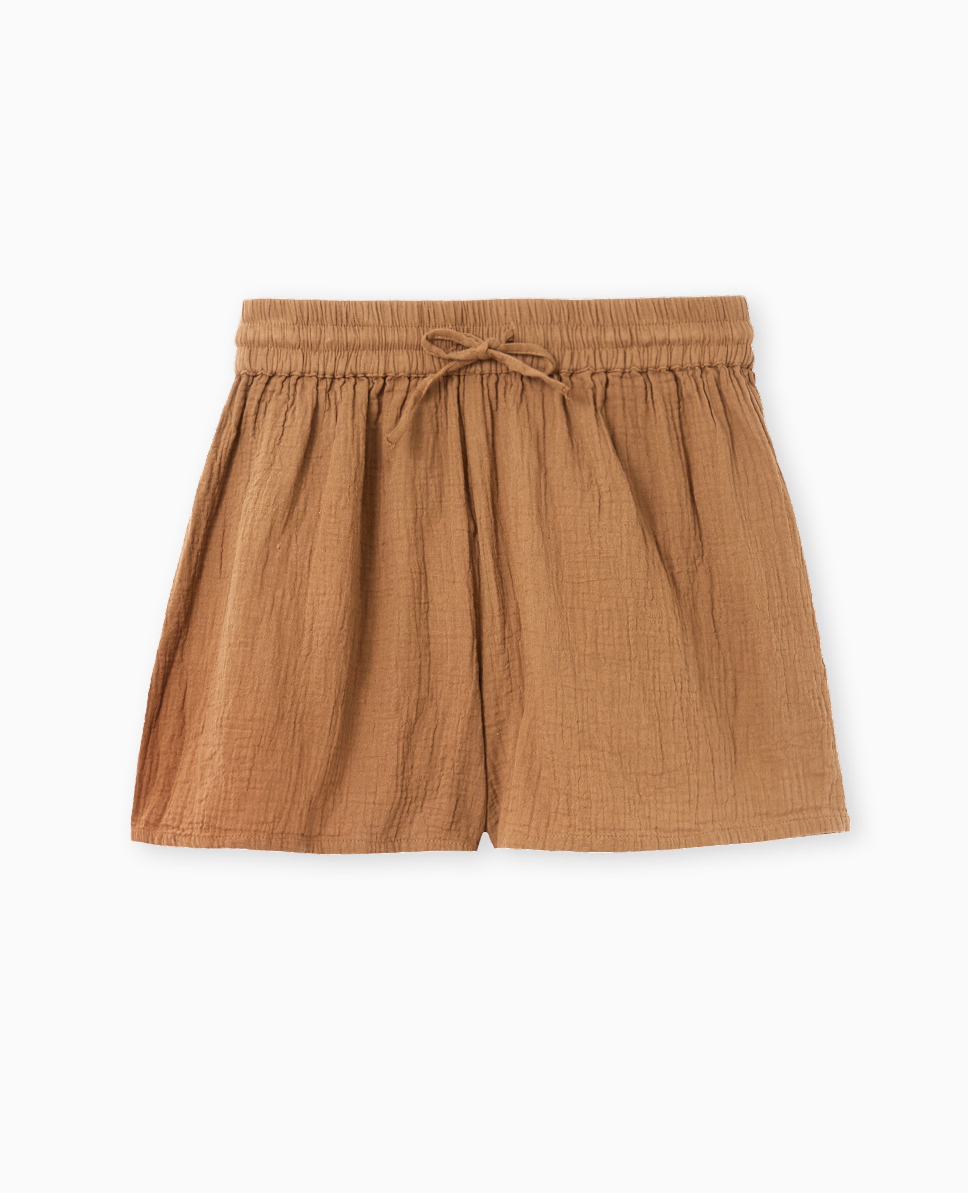 Short en gaze de coton taille élastiquée