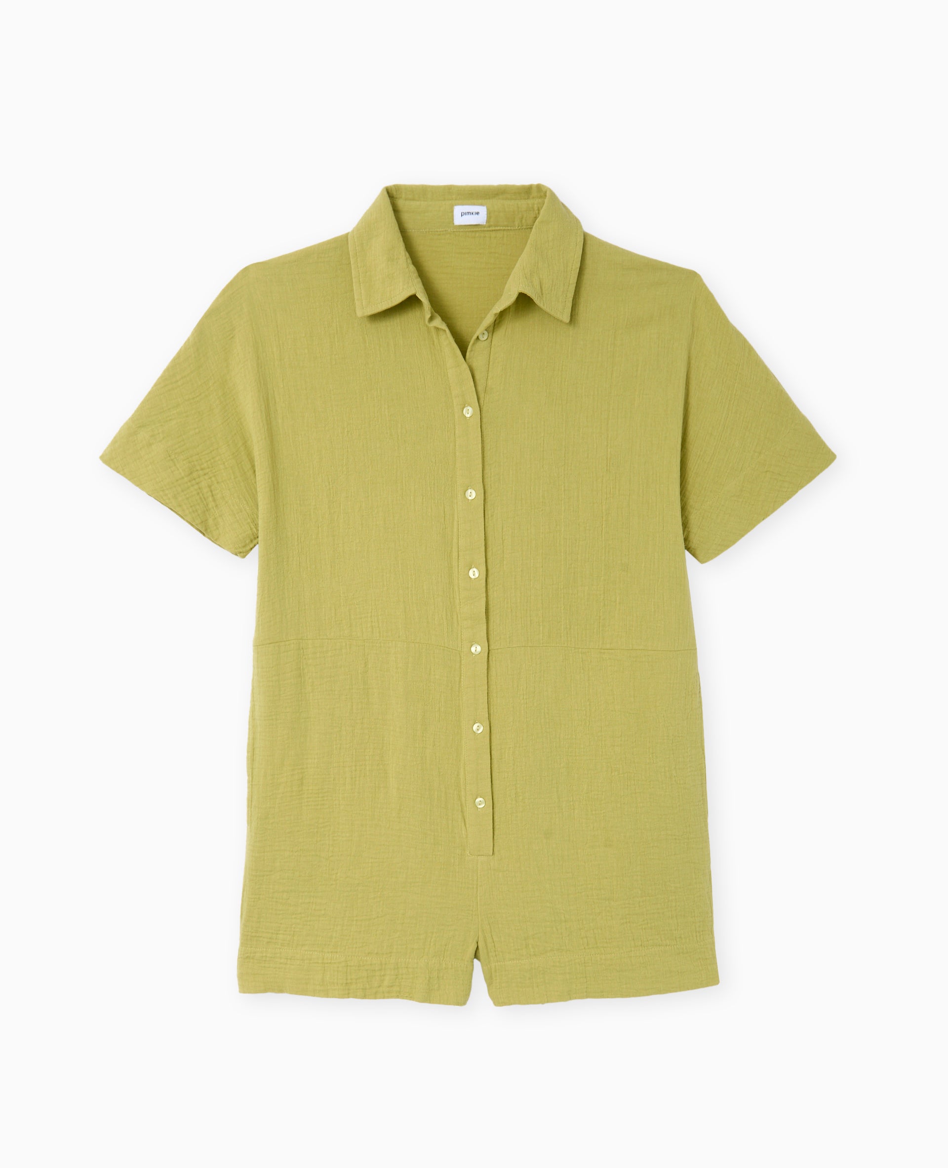 Combishort boutonnée en gaze de coton