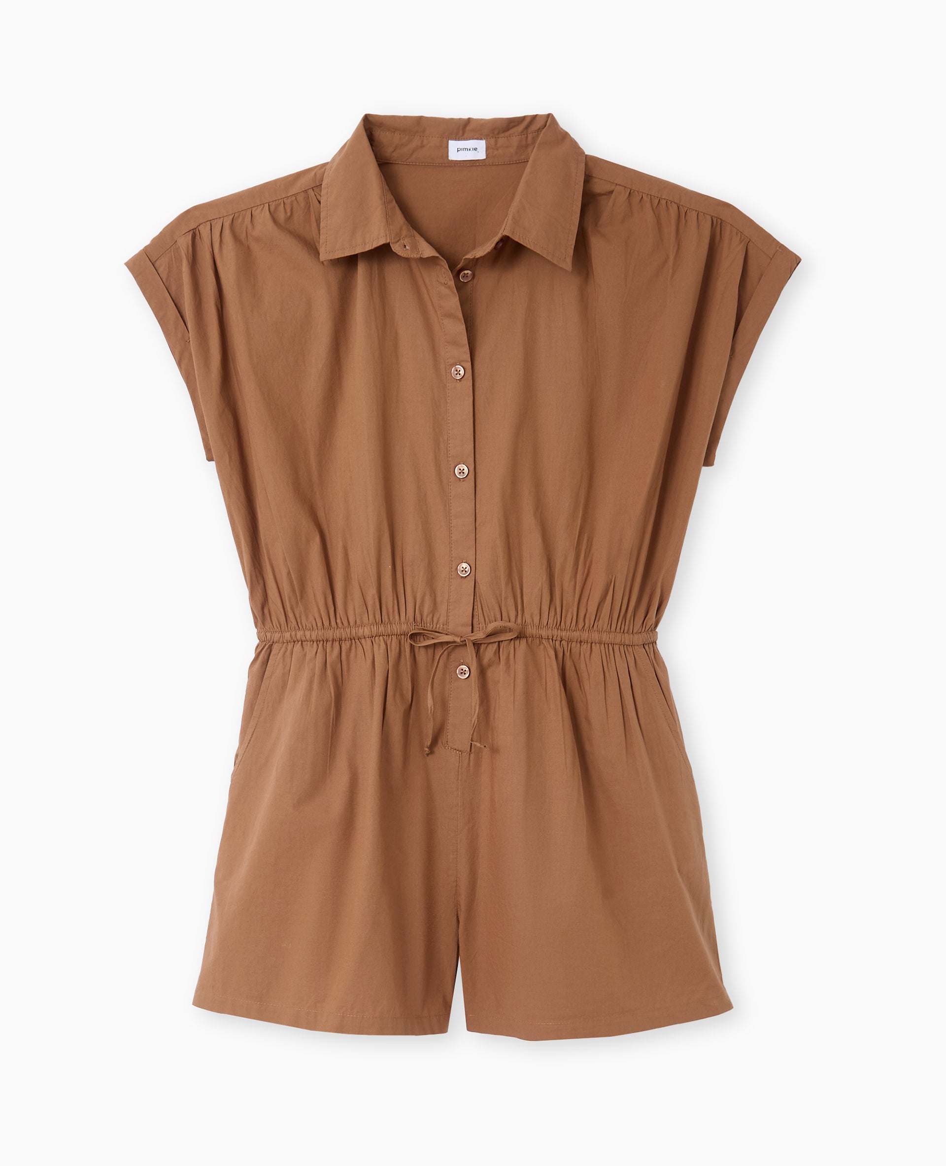 Combishort chemise avec taille élastiquée