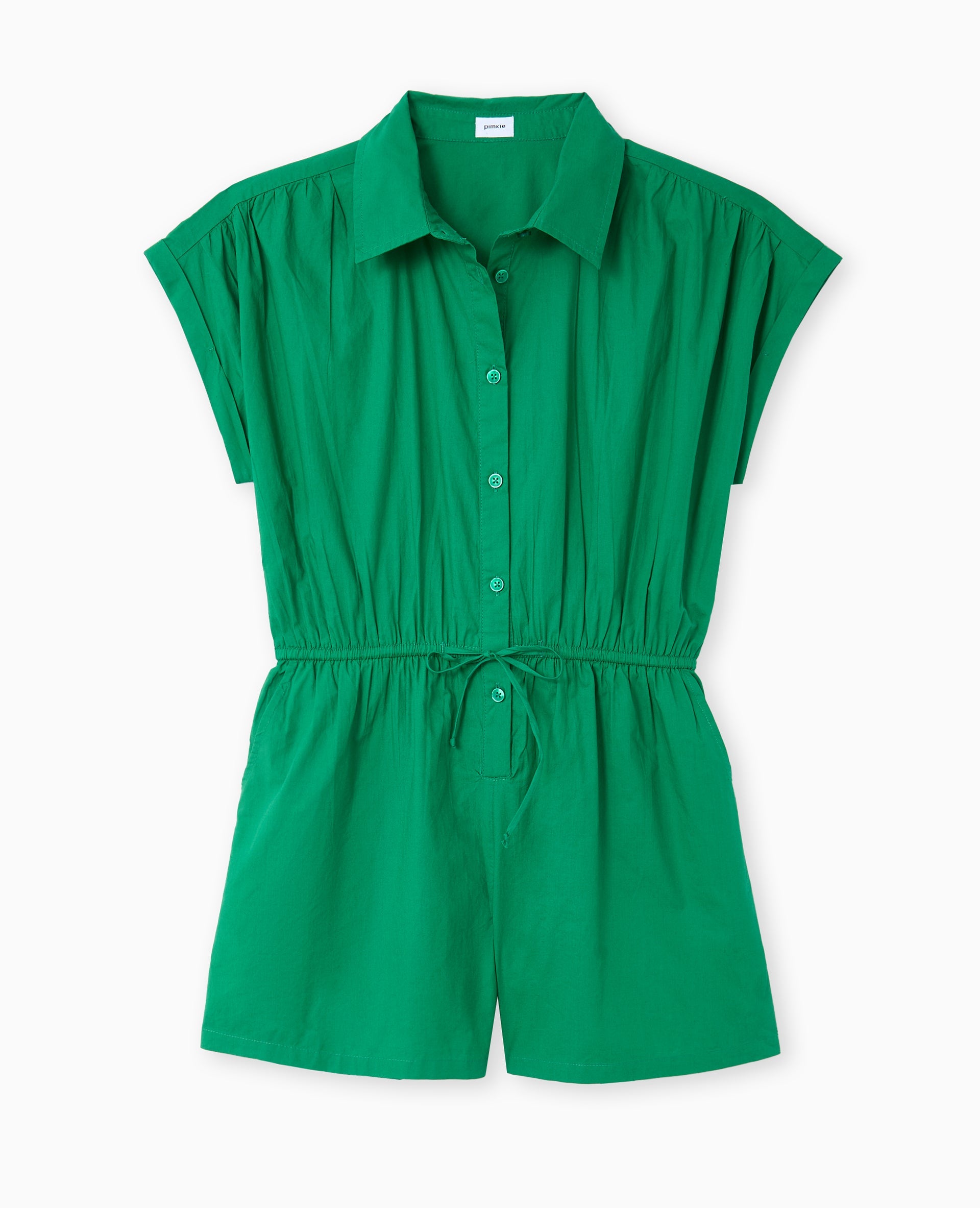 Combishort chemise avec taille élastiquée